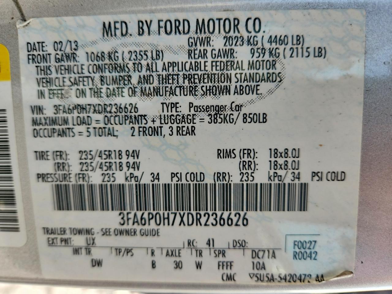 2013 Ford Fusion Se Silver vin: 3FA6P0H7XDR236626