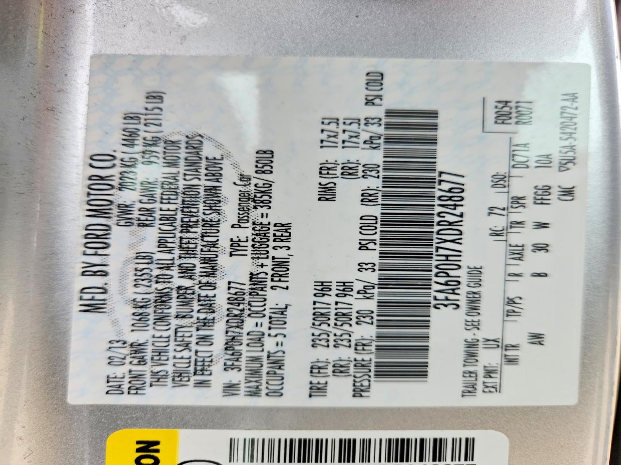 2013 Ford Fusion Se Silver vin: 3FA6P0H7XDR248677