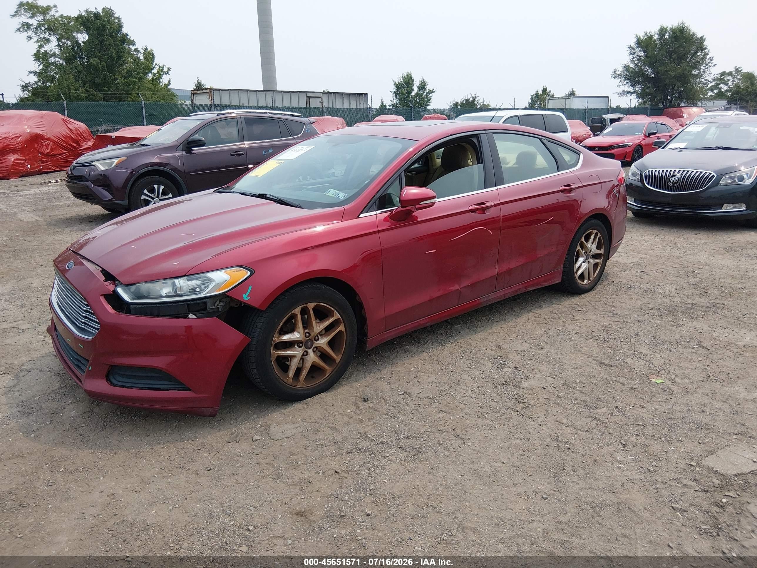 2013 Ford Fusion Se Red vin: 3FA6P0H7XDR301698