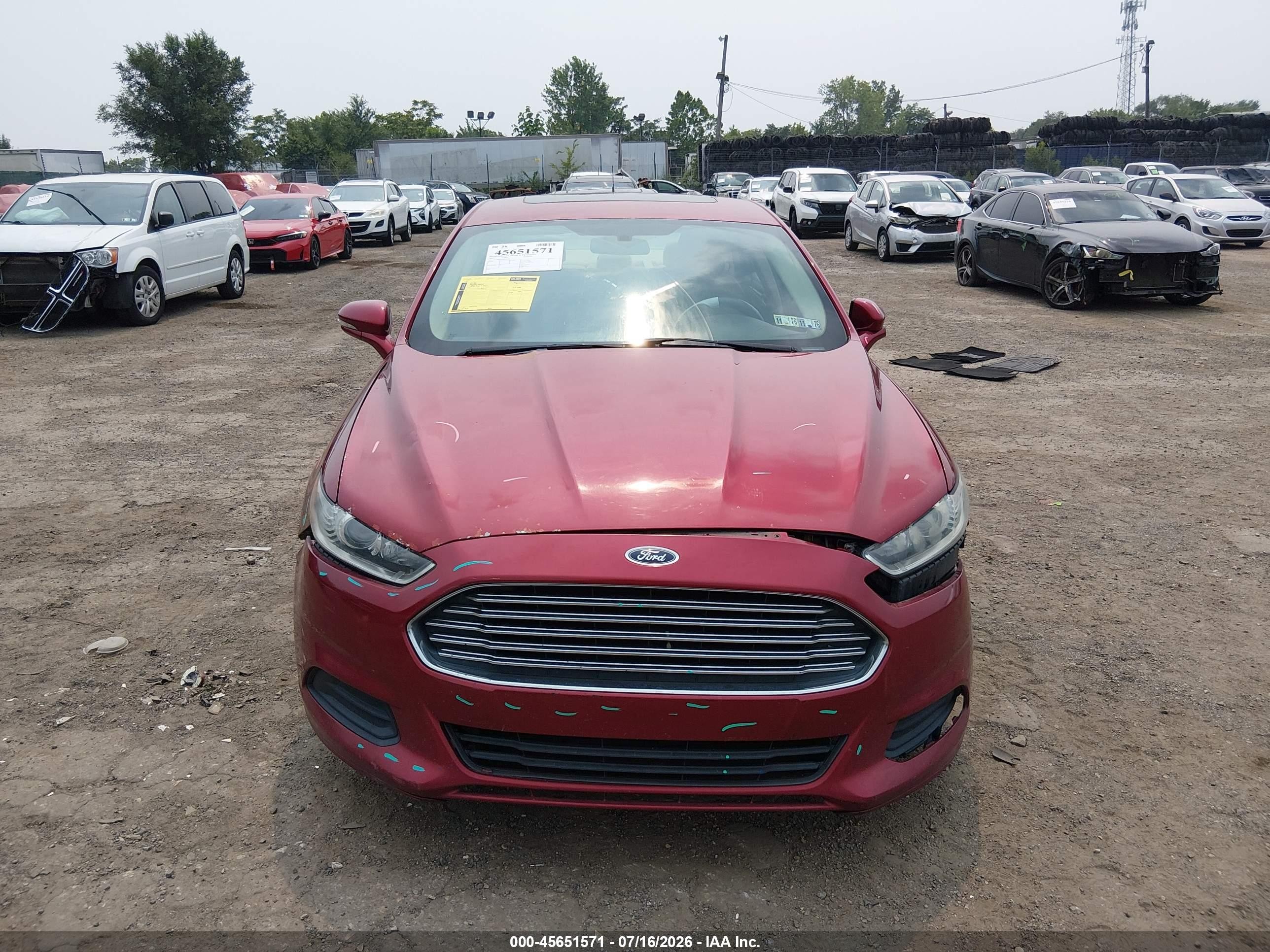 2013 Ford Fusion Se Red vin: 3FA6P0H7XDR301698