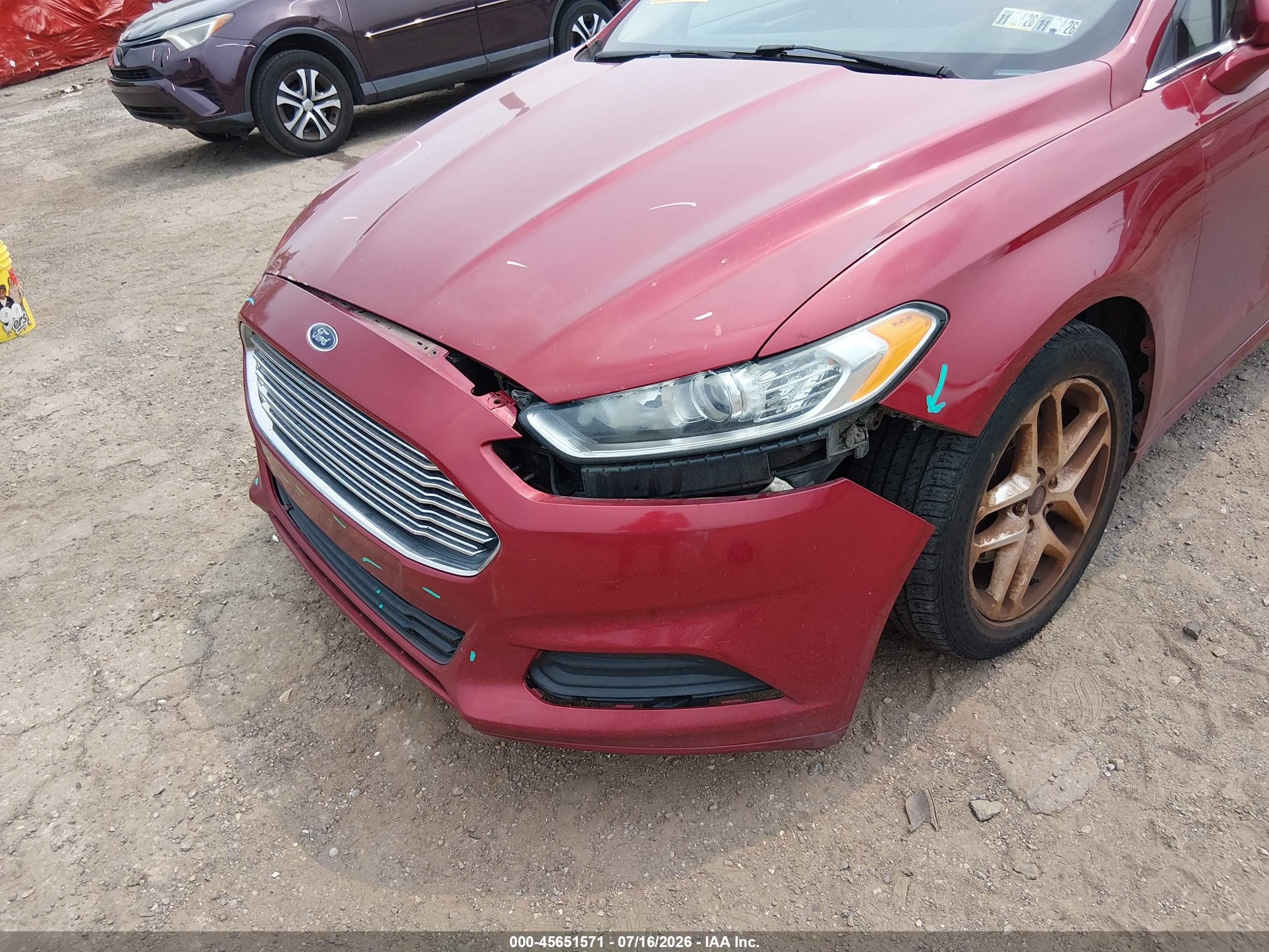 2013 Ford Fusion Se Red vin: 3FA6P0H7XDR301698