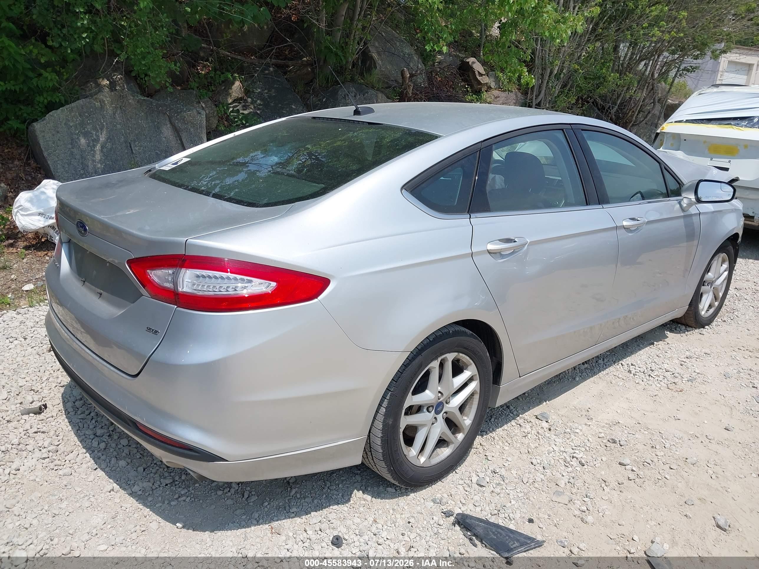 2013 Ford Fusion Se Silver vin: 3FA6P0H7XDR335138