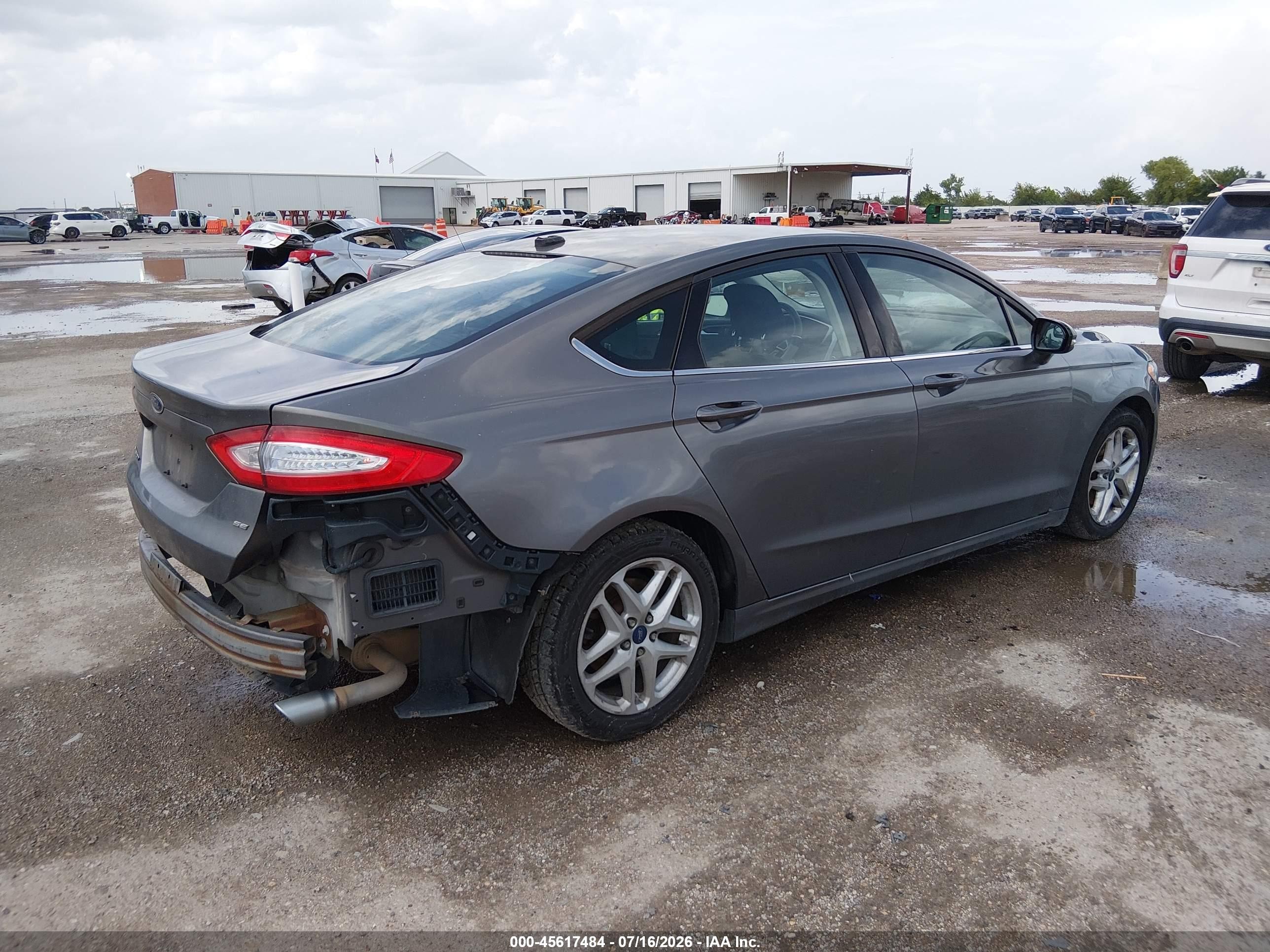 2013 Ford Fusion Se Gray vin: 3FA6P0H7XDR347953