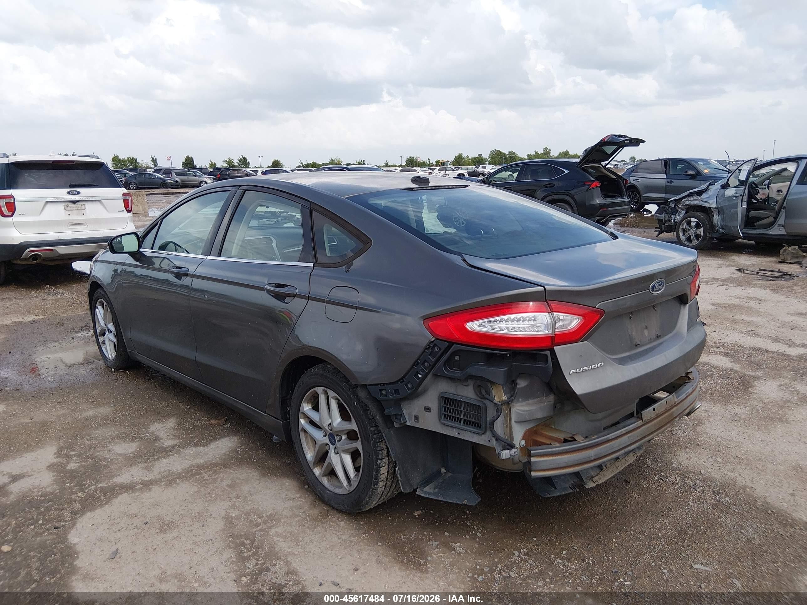 2013 Ford Fusion Se Gray vin: 3FA6P0H7XDR347953