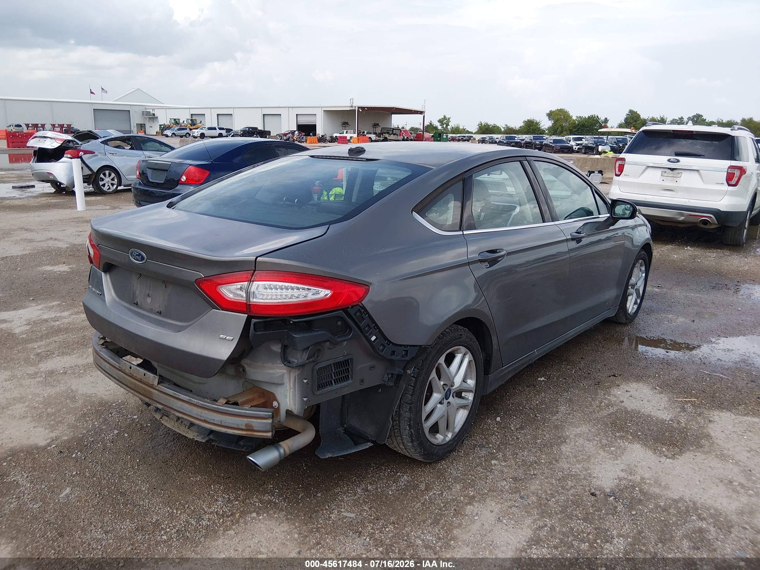 2013 Ford Fusion Se Gray vin: 3FA6P0H7XDR347953
