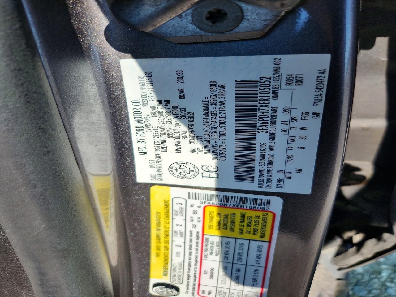 2014 Ford Fusion Se Gray vin: 3FA6P0H7XER105052