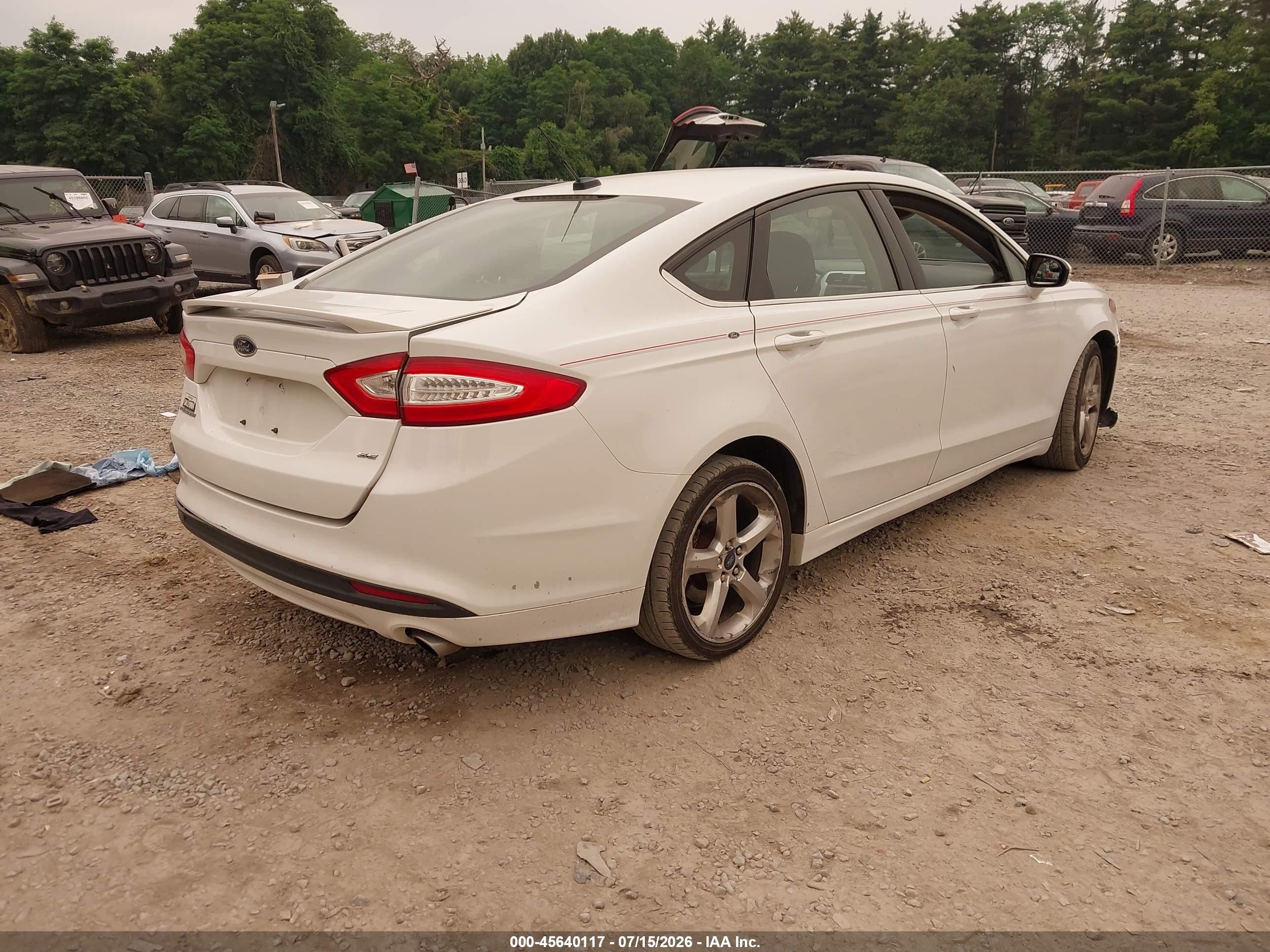 2014 Ford Fusion Se White vin: 3FA6P0H7XER139749