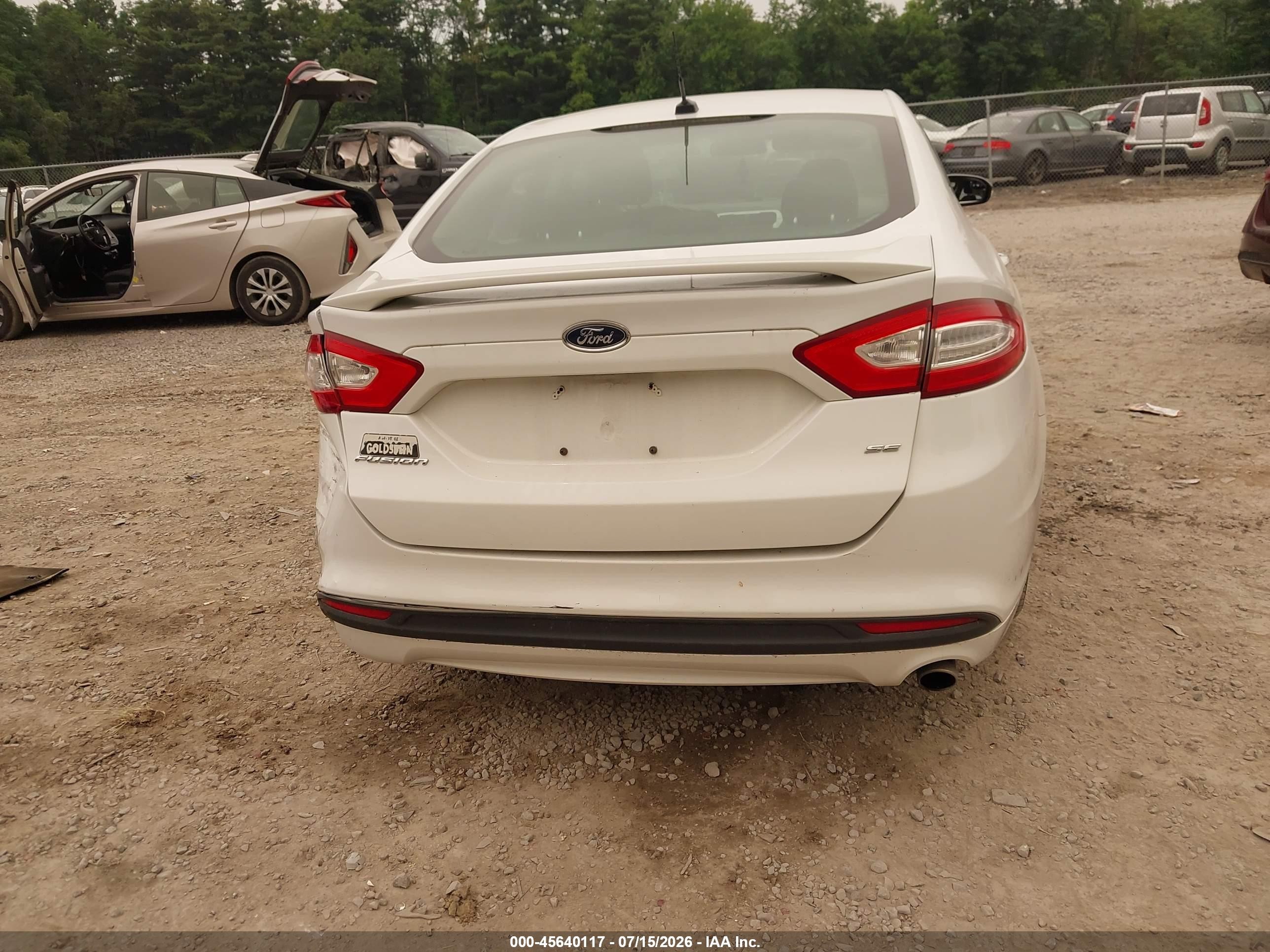 2014 Ford Fusion Se White vin: 3FA6P0H7XER139749