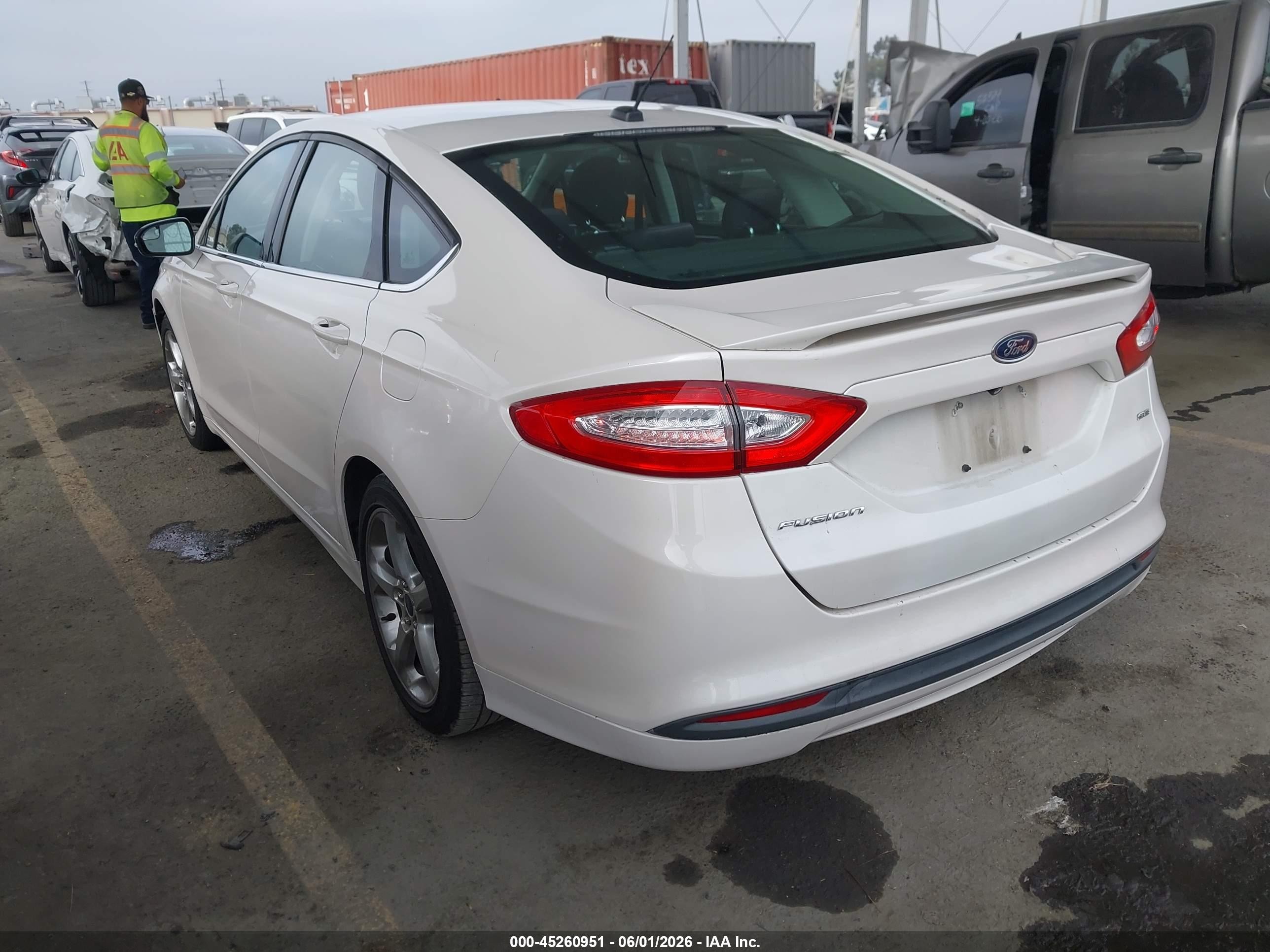2014 Ford Fusion Se White vin: 3FA6P0H7XER185503