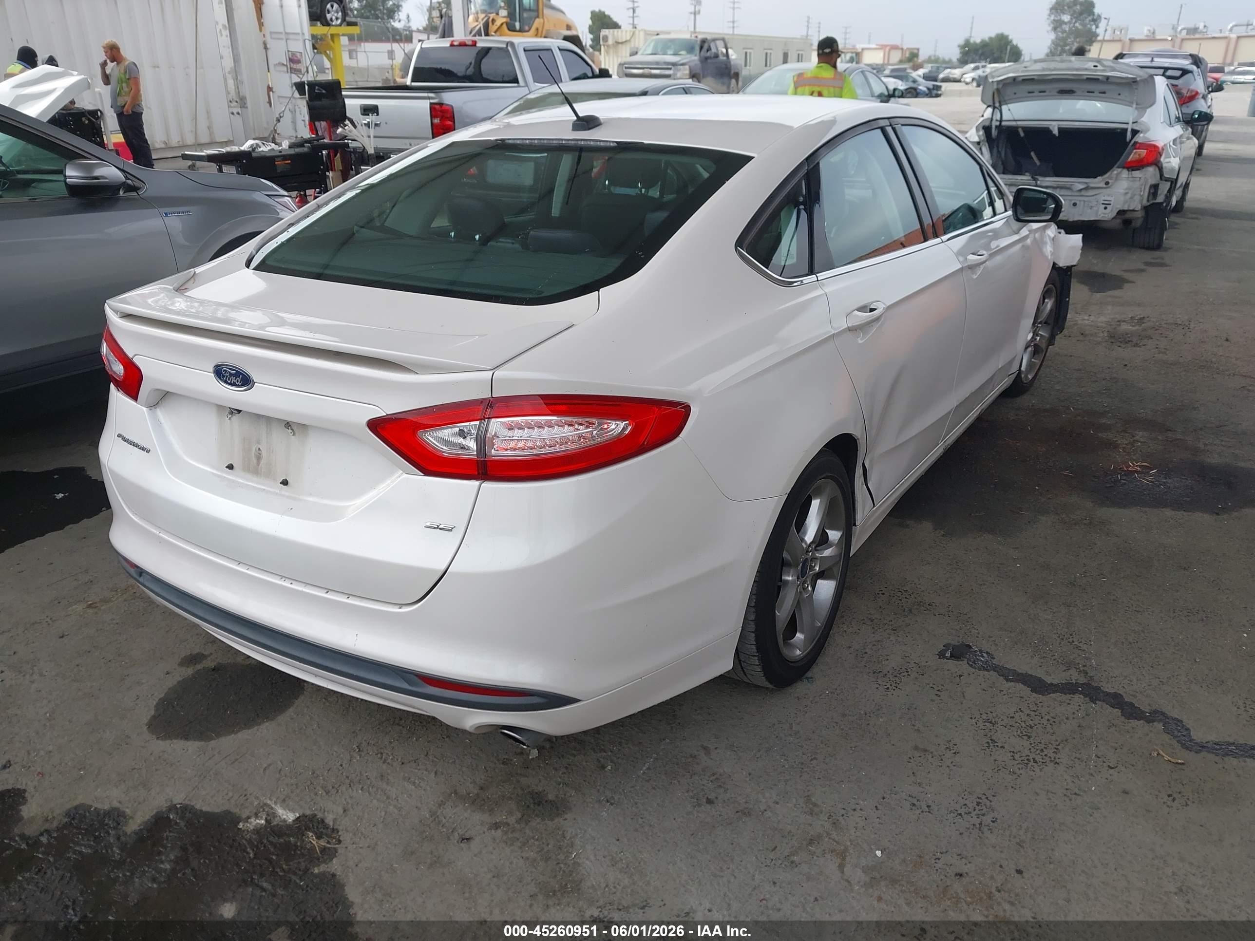 2014 Ford Fusion Se White vin: 3FA6P0H7XER185503