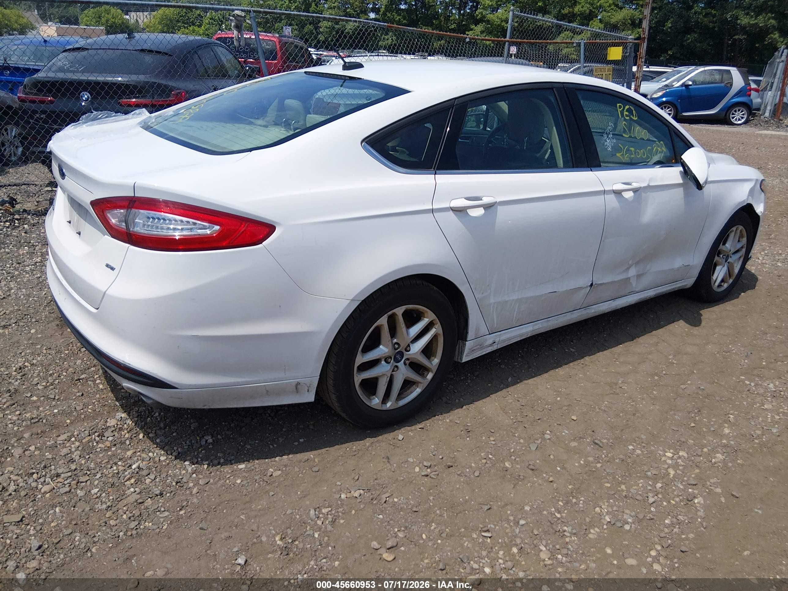 2014 Ford Fusion Se Белый vin: 3FA6P0H7XER192287