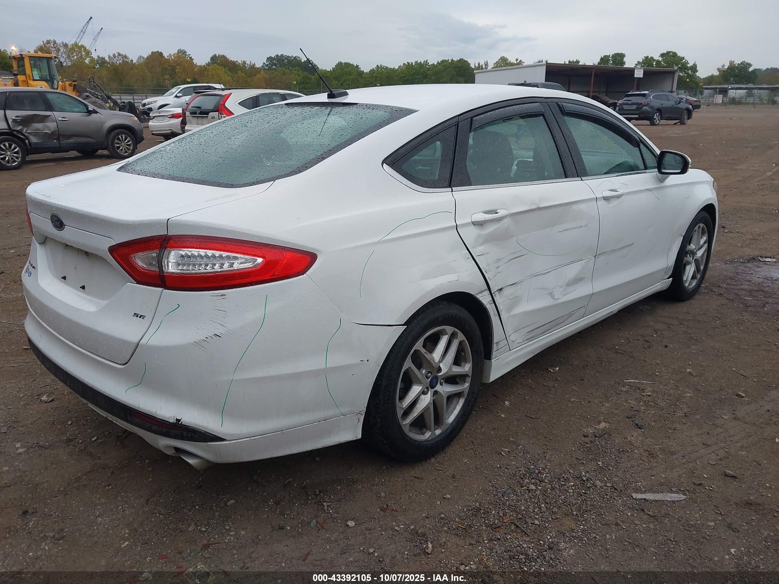 2014 Ford Fusion Se White vin: 3FA6P0H7XER204521