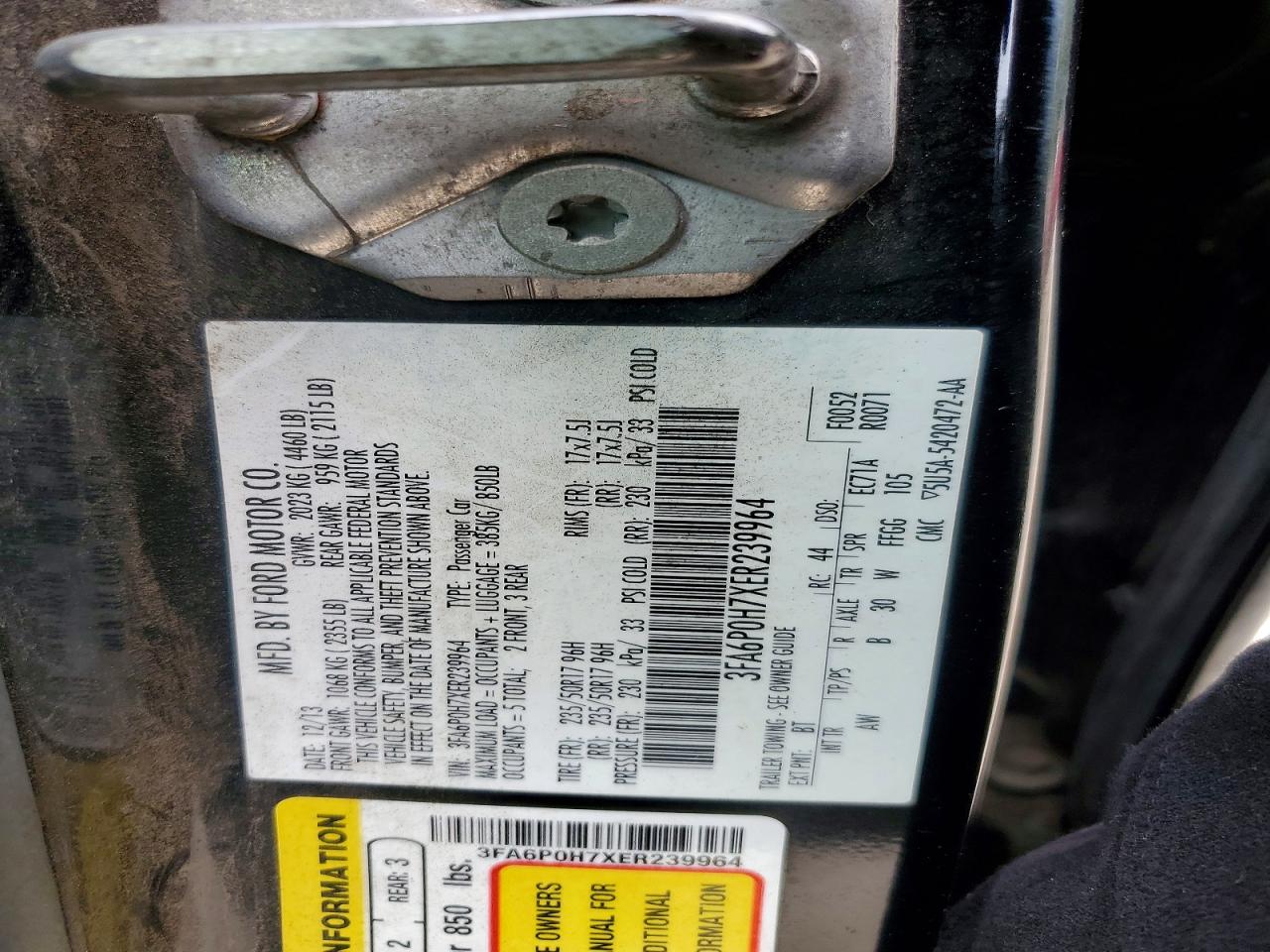 2014 Ford Fusion Se Green vin: 3FA6P0H7XER239964