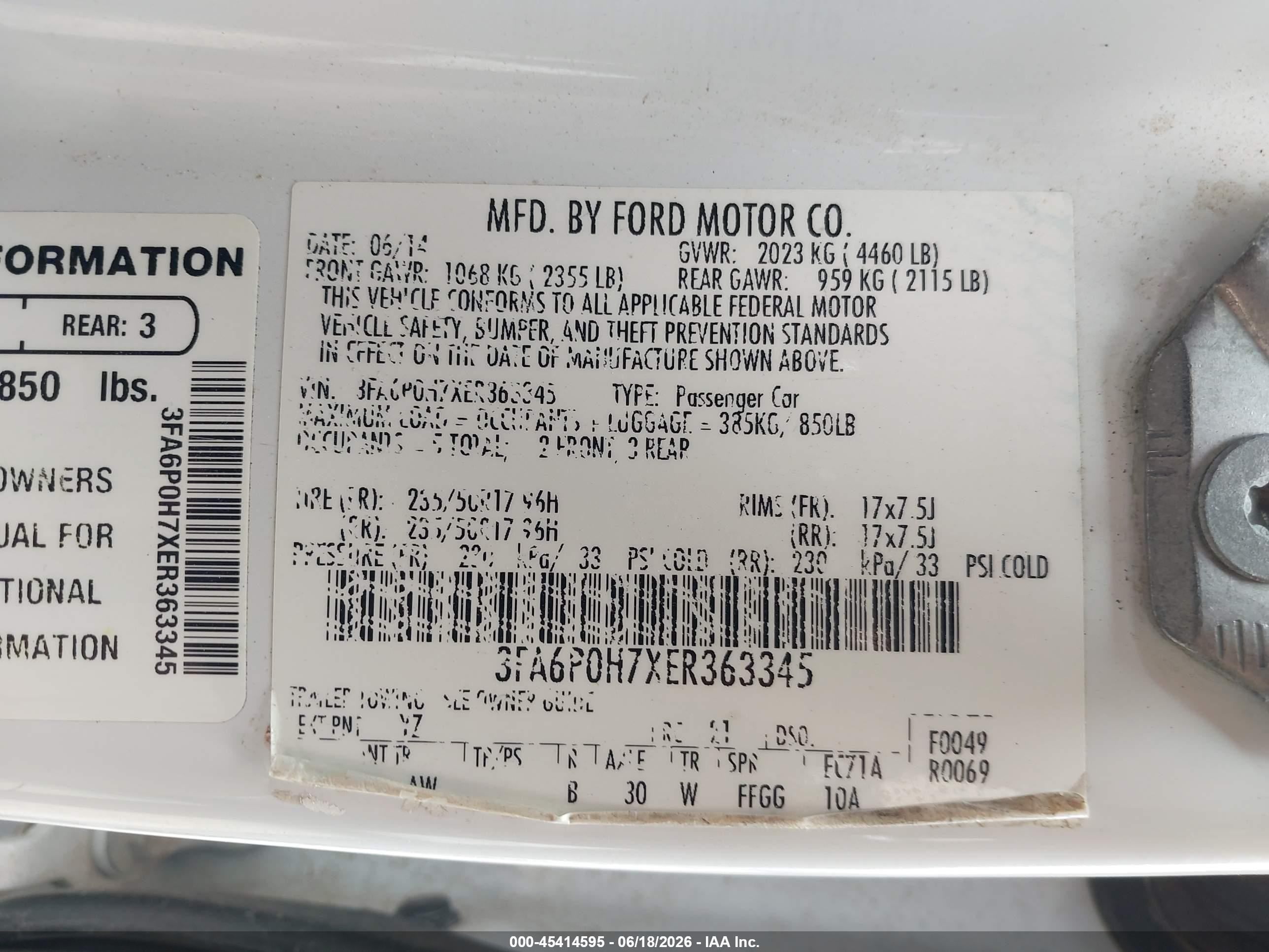 2014 Ford Fusion Se Белый vin: 3FA6P0H7XER363345