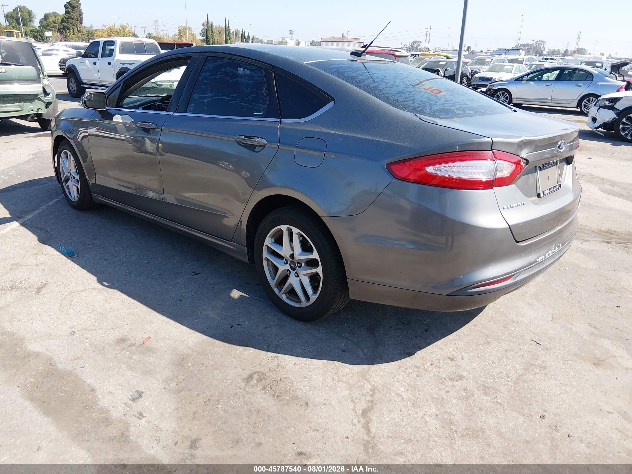 2014 Ford Fusion Se Gray vin: 3FA6P0H7XER366343