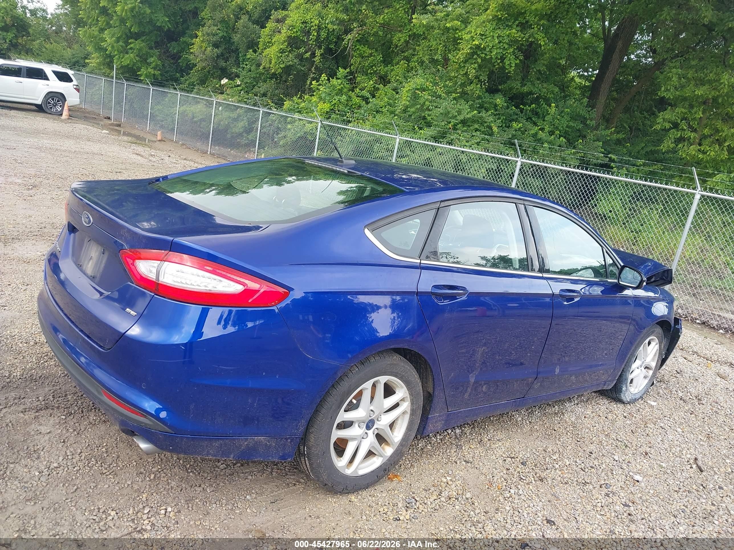 2014 Ford Fusion Se Blue vin: 3FA6P0H7XER374975