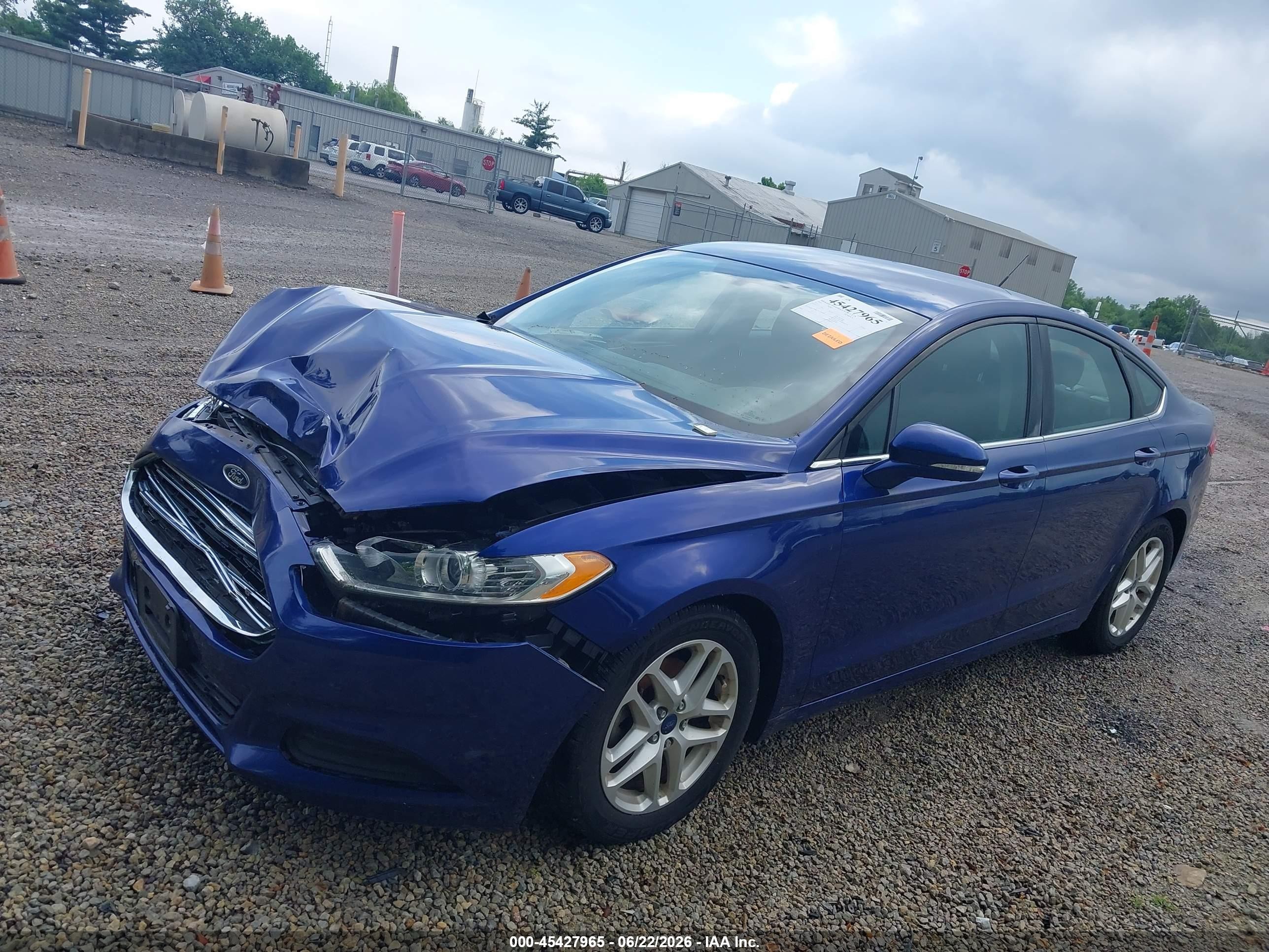 2014 Ford Fusion Se Blue vin: 3FA6P0H7XER374975
