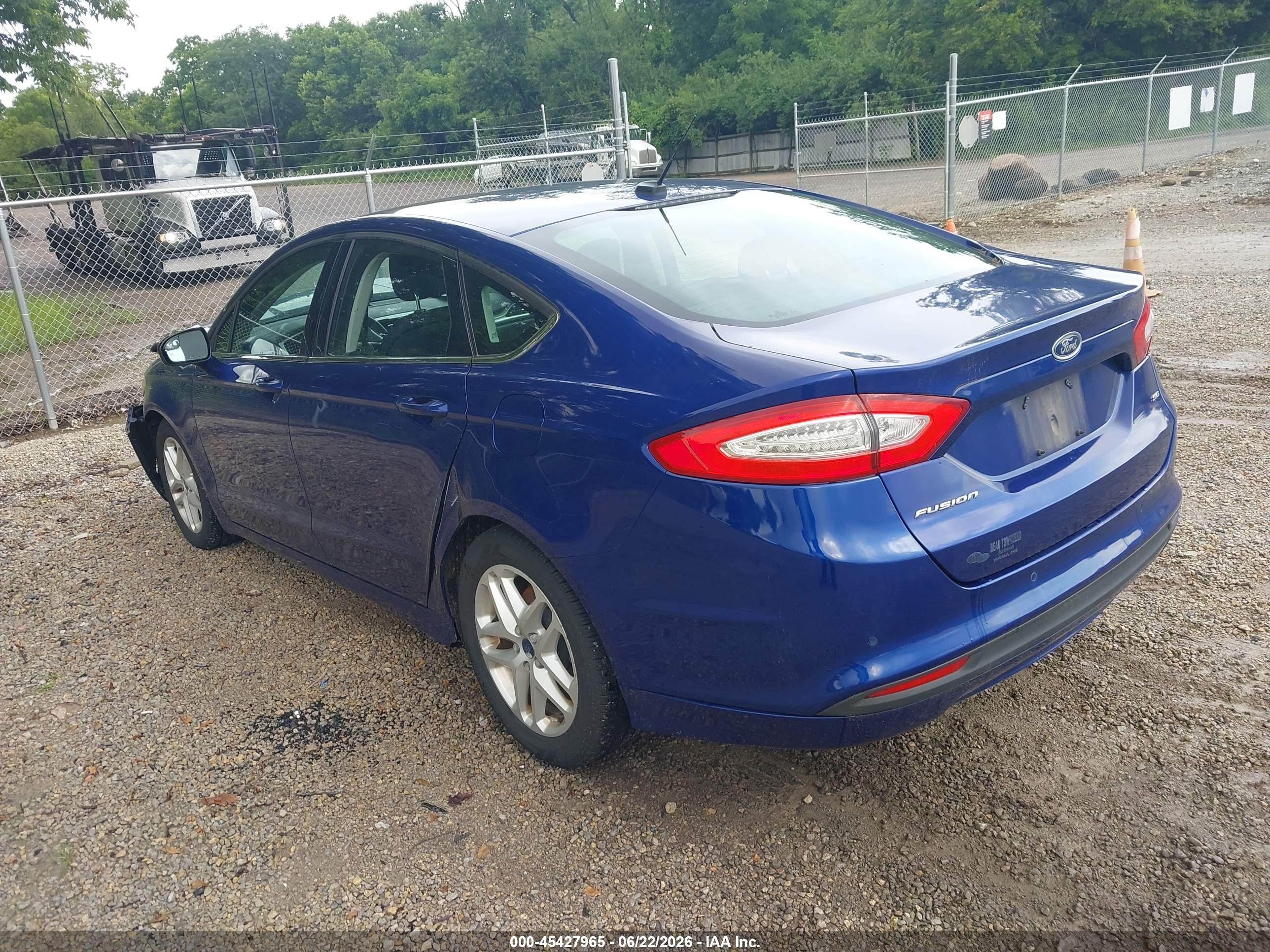 2014 Ford Fusion Se Blue vin: 3FA6P0H7XER374975