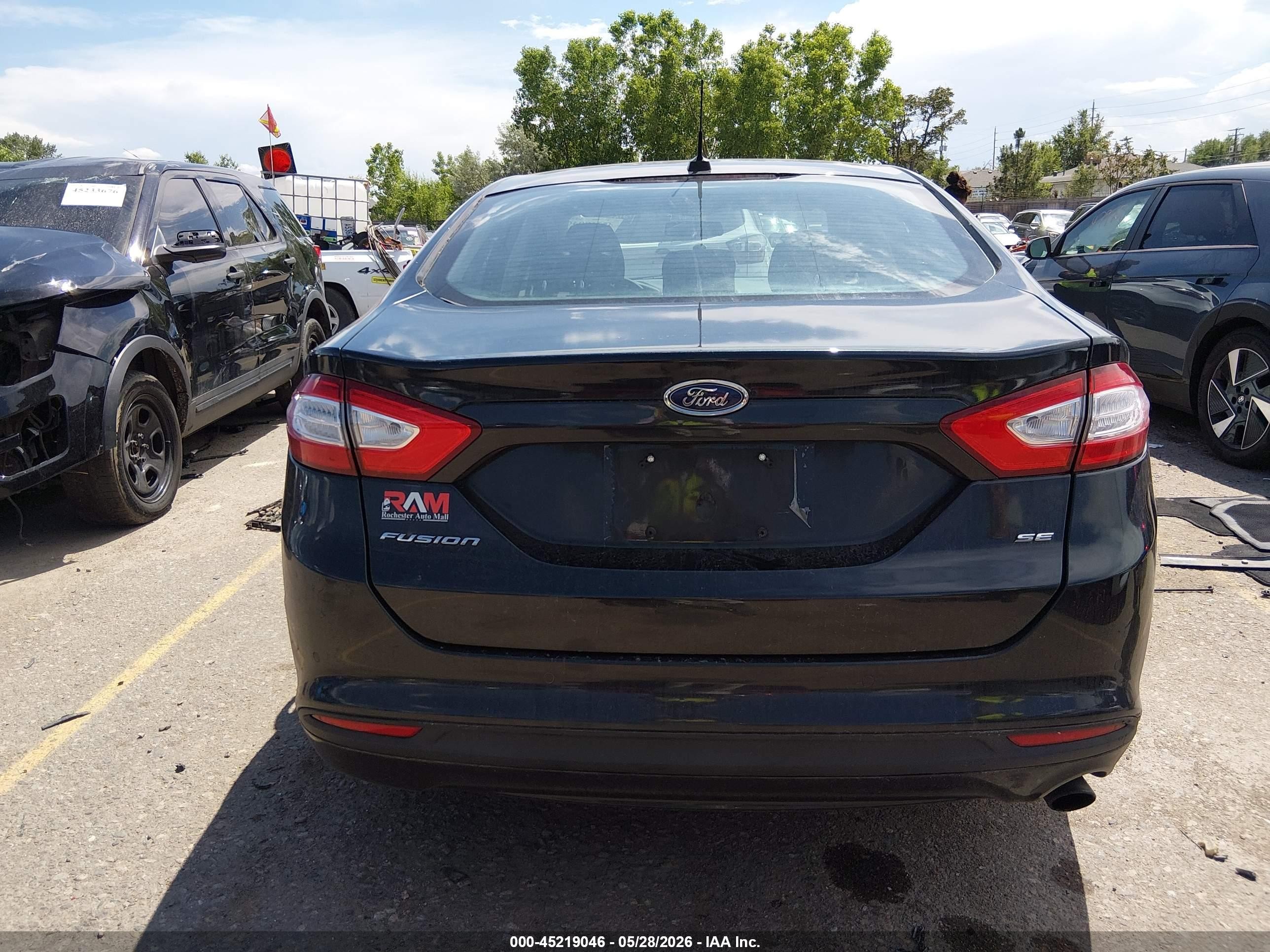 2014 Ford Fusion Se Black vin: 3FA6P0H7XER375723