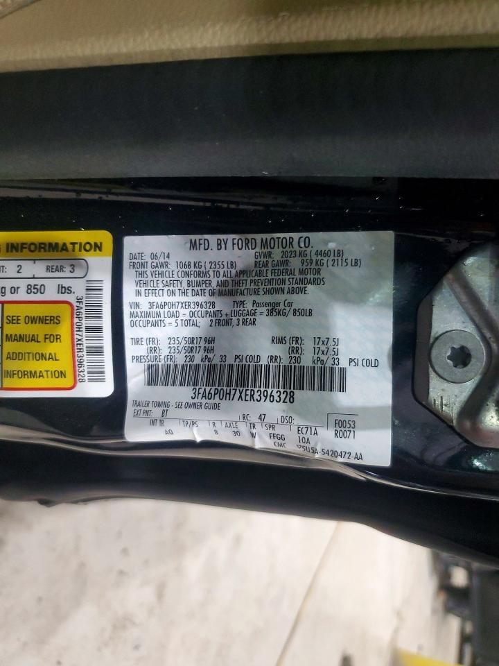 2014 Ford Fusion Se Blue vin: 3FA6P0H7XER396328