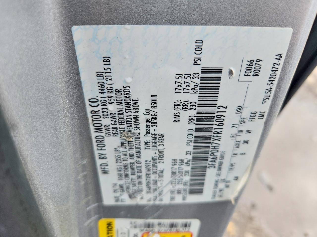 2015 Ford Fusion Se Silver vin: 3FA6P0H7XFR160912