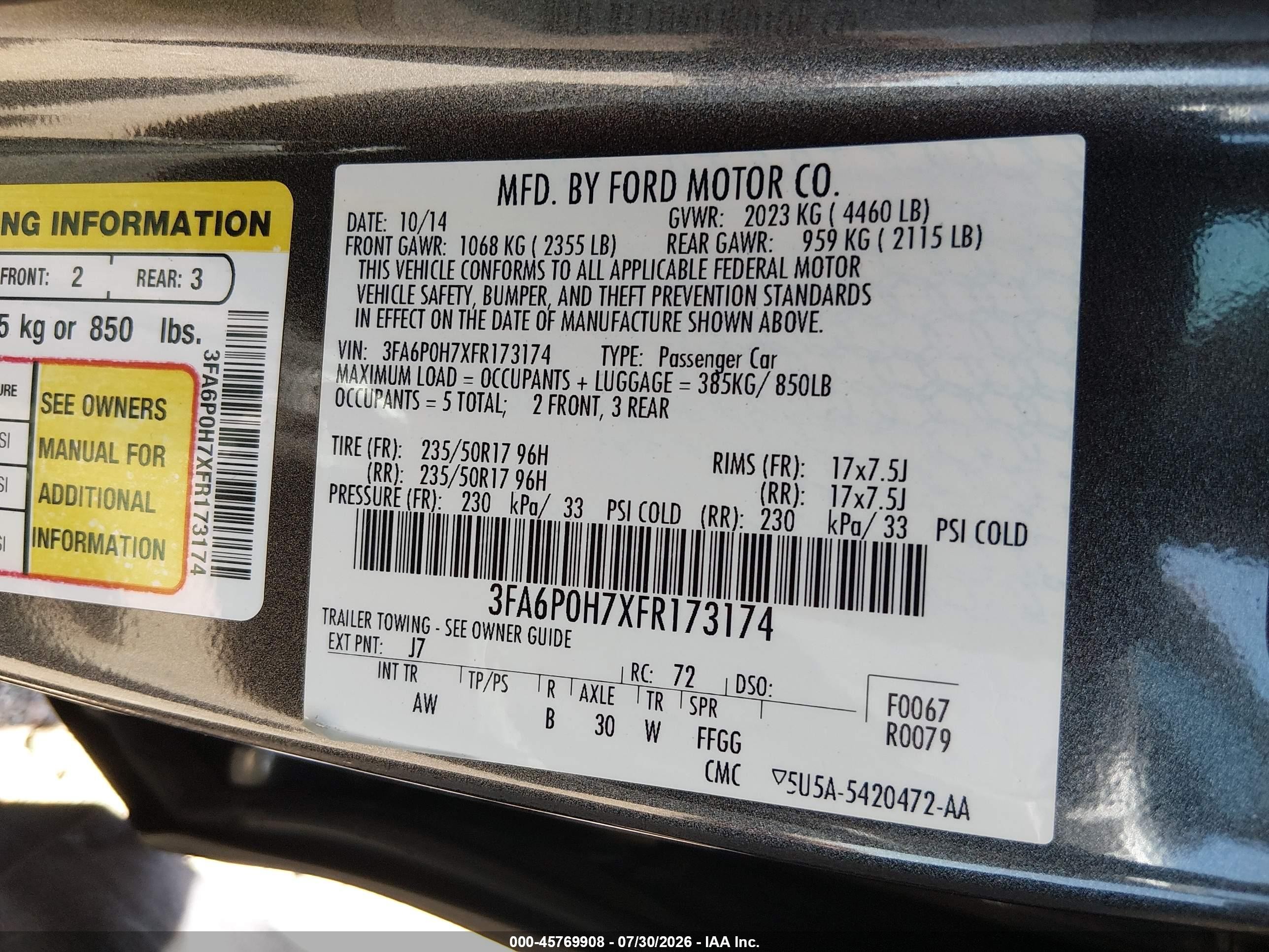 2015 Ford Fusion Se Gray vin: 3FA6P0H7XFR173174