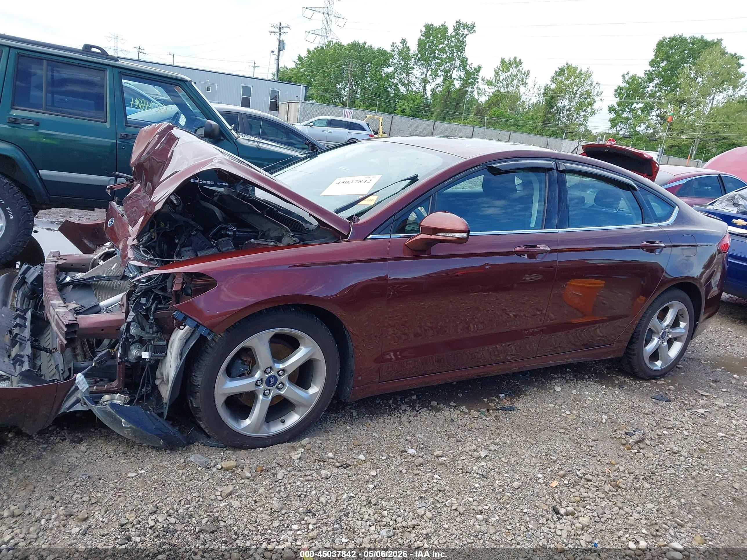 2015 Ford Fusion Se Maroon vin: 3FA6P0H7XFR278085