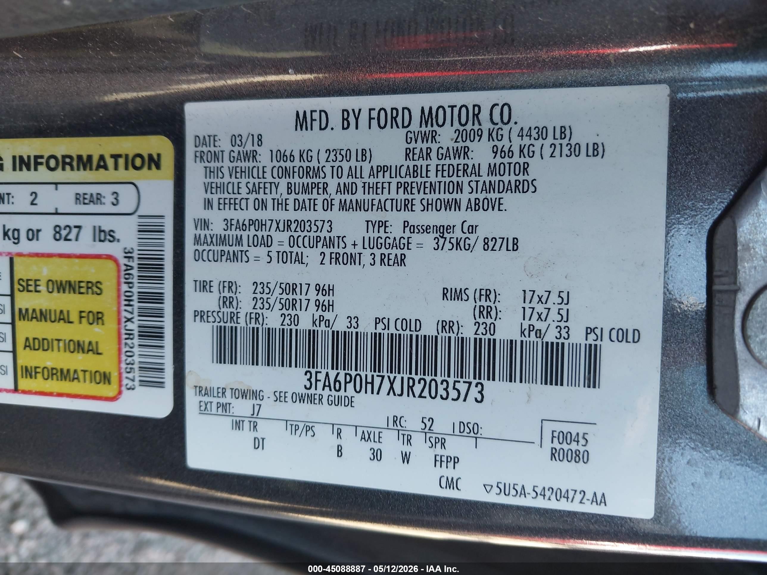 2018 Ford Fusion Se Gray vin: 3FA6P0H7XJR203573