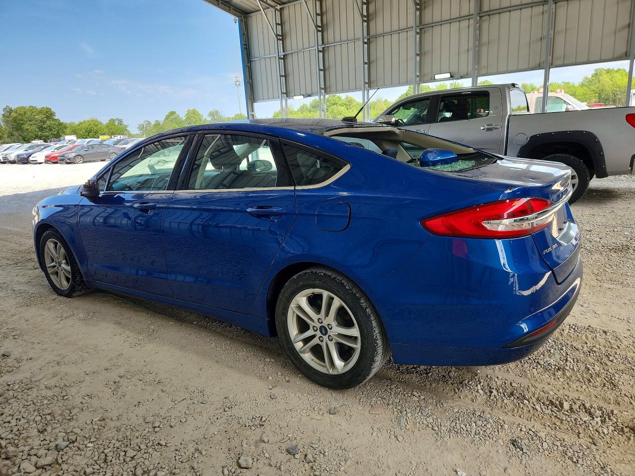 2018 Ford Fusion Se Blue vin: 3FA6P0H7XJR207445