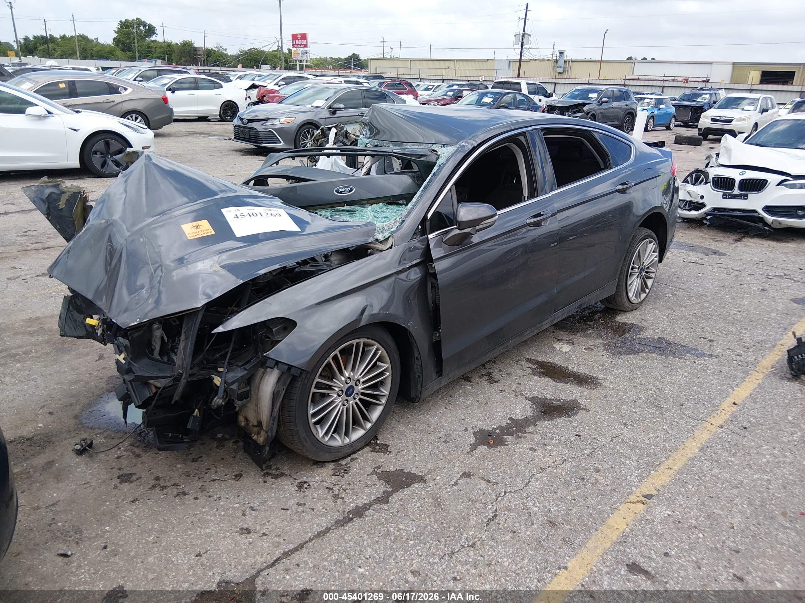 2015 Ford Fusion Se Gray vin: 3FA6P0H90FR235747