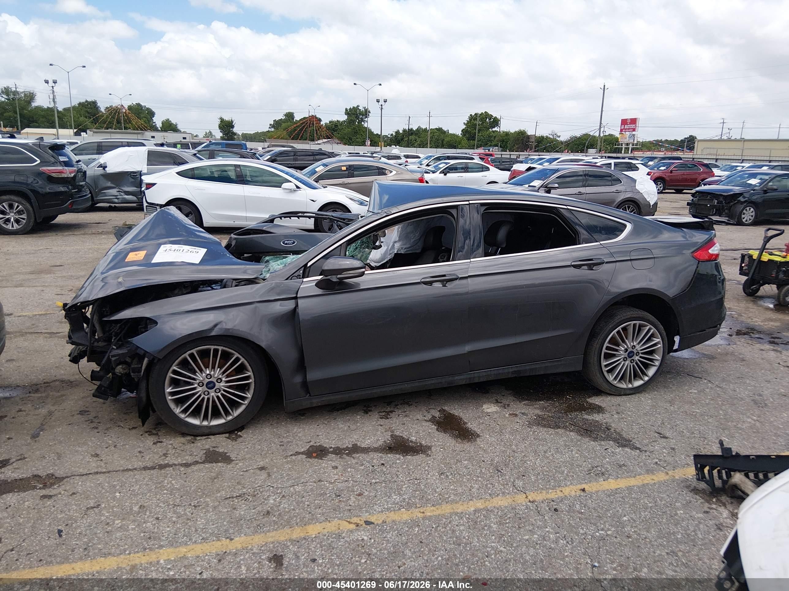 2015 Ford Fusion Se Gray vin: 3FA6P0H90FR235747