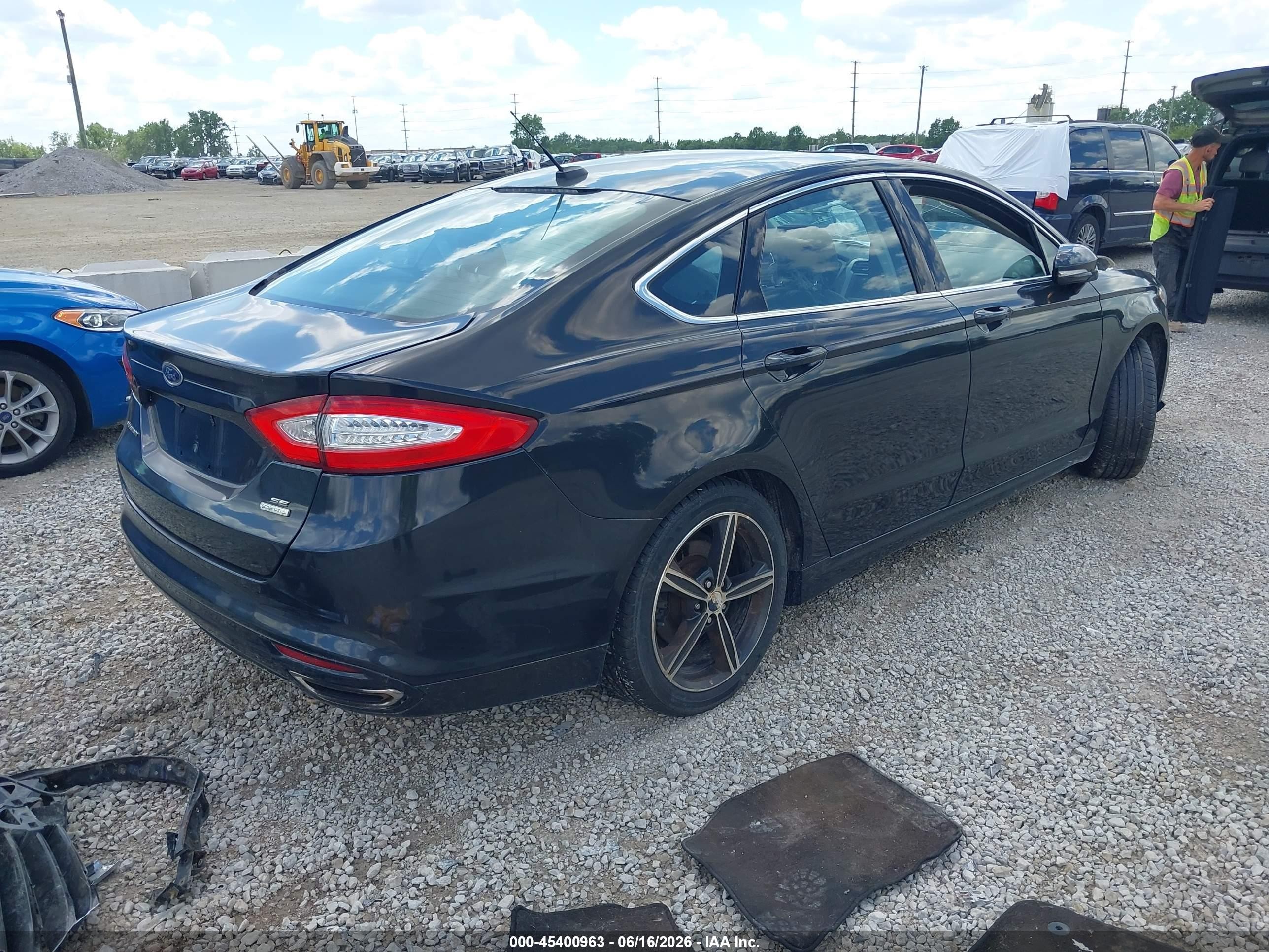 2014 Ford Fusion Se Black vin: 3FA6P0H91ER274457