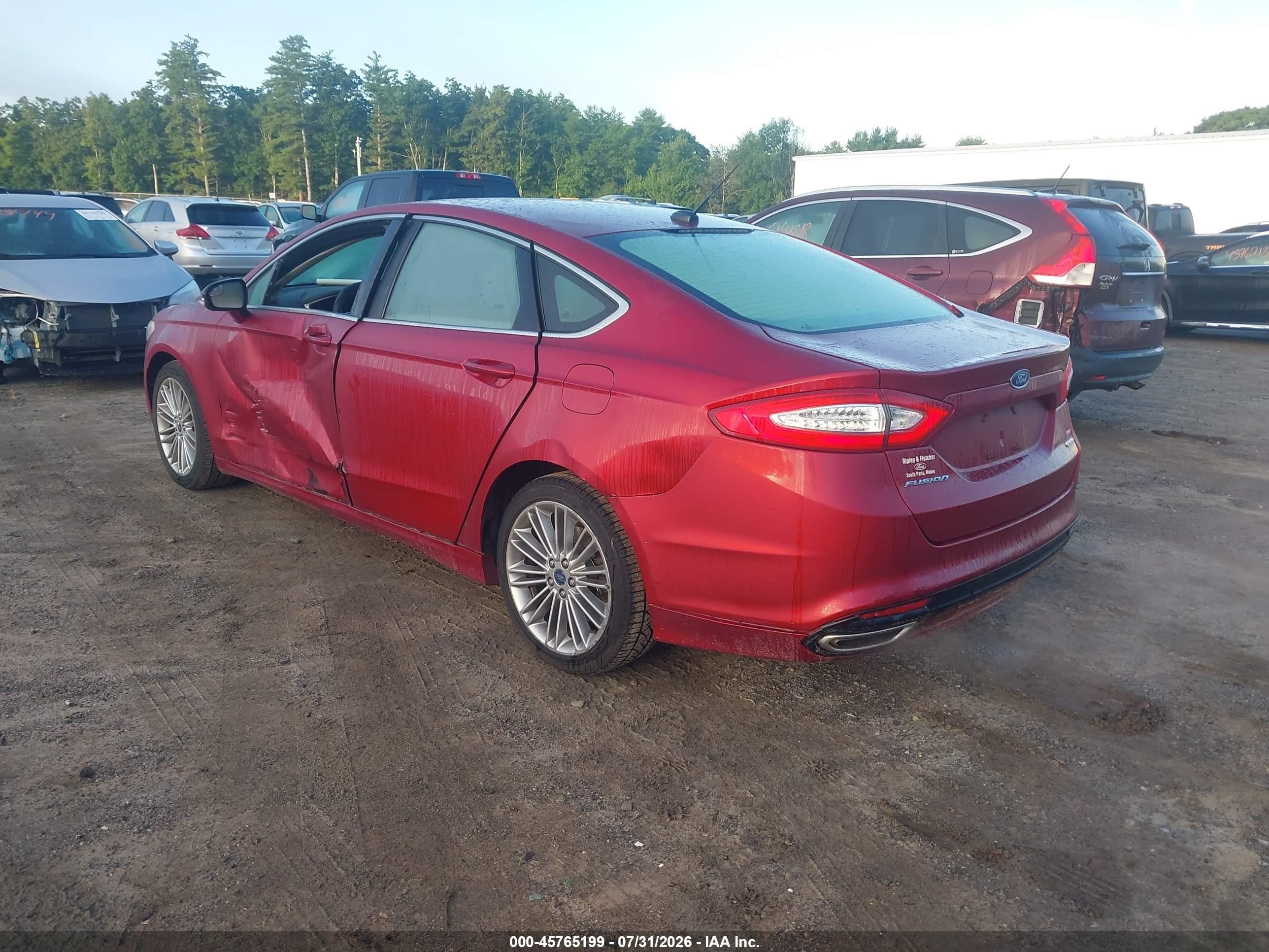 2014 Ford Fusion Se Red vin: 3FA6P0H91ER381816