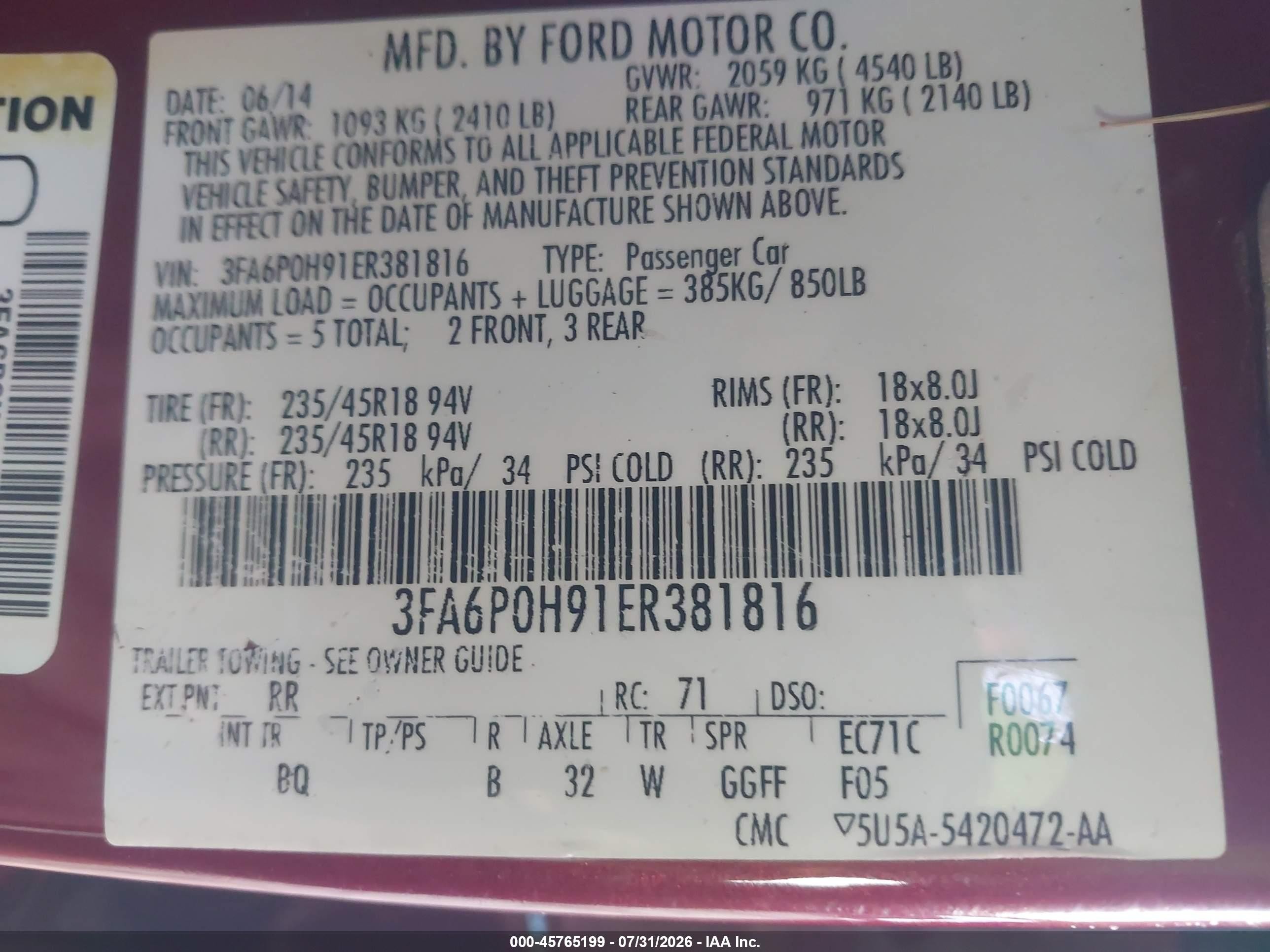 2014 Ford Fusion Se Red vin: 3FA6P0H91ER381816
