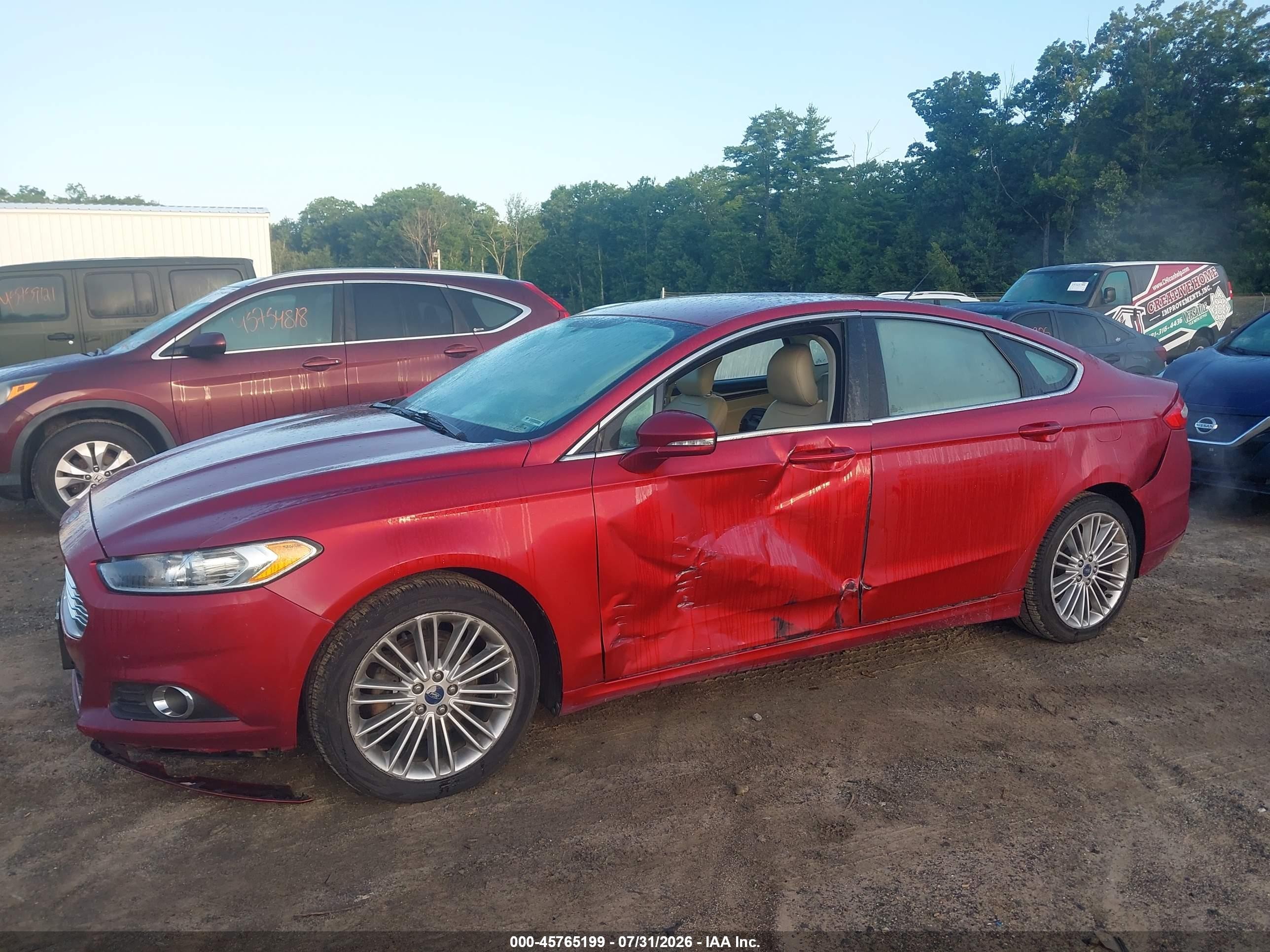 2014 Ford Fusion Se Red vin: 3FA6P0H91ER381816