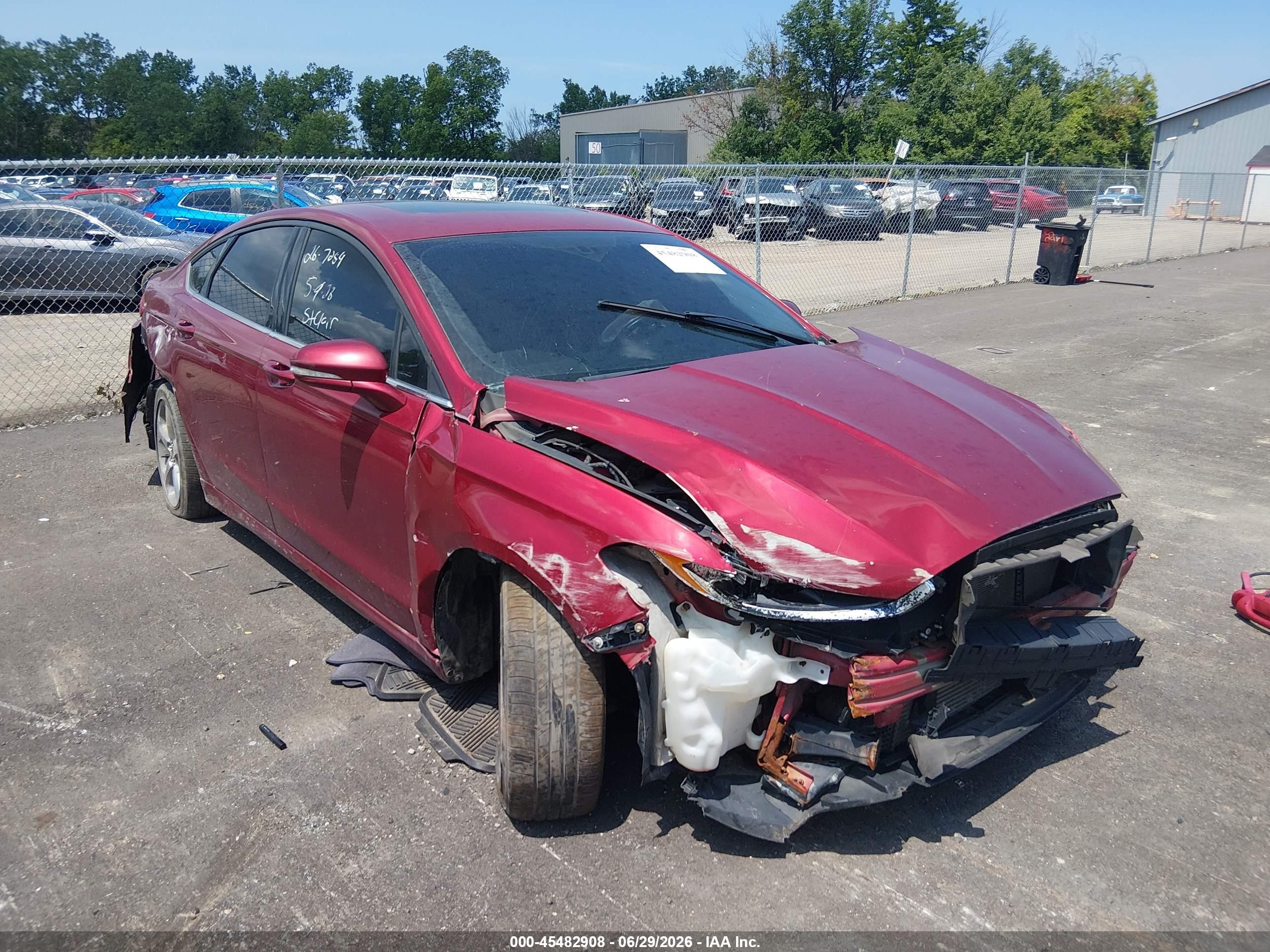 2015 Ford Fusion Se Red vin: 3FA6P0H91FR125256