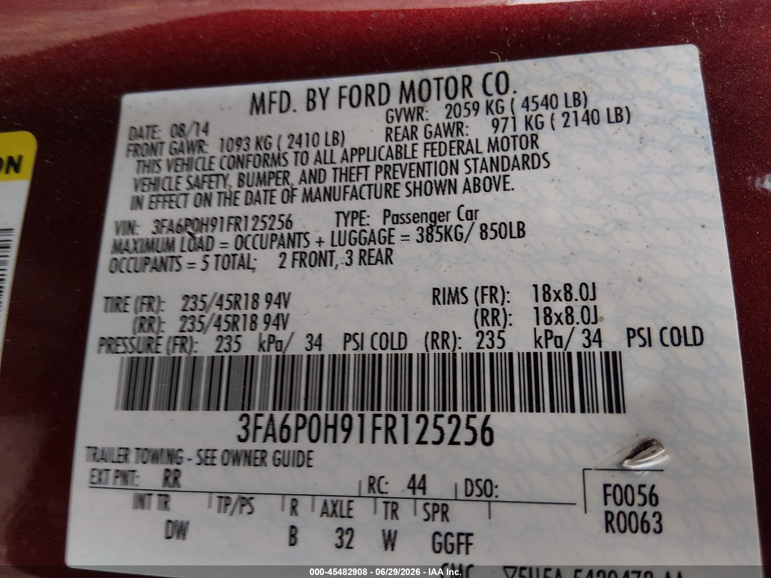 2015 Ford Fusion Se Red vin: 3FA6P0H91FR125256