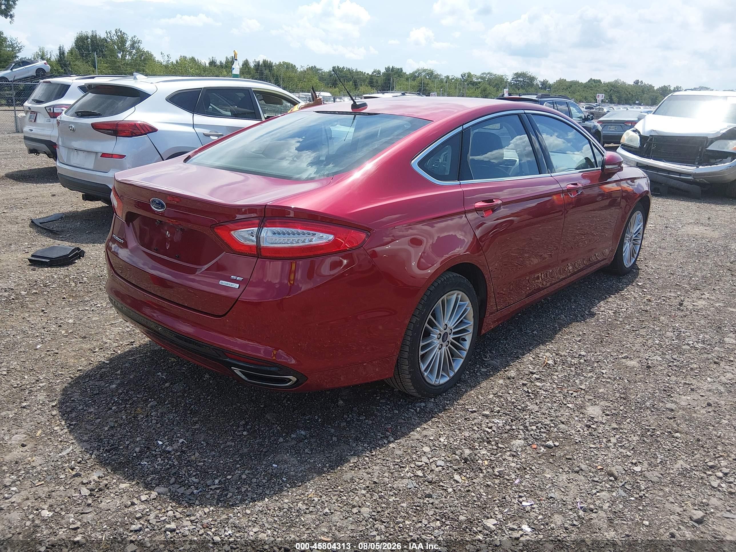 2015 Ford Fusion Se Maroon vin: 3FA6P0H91FR302954