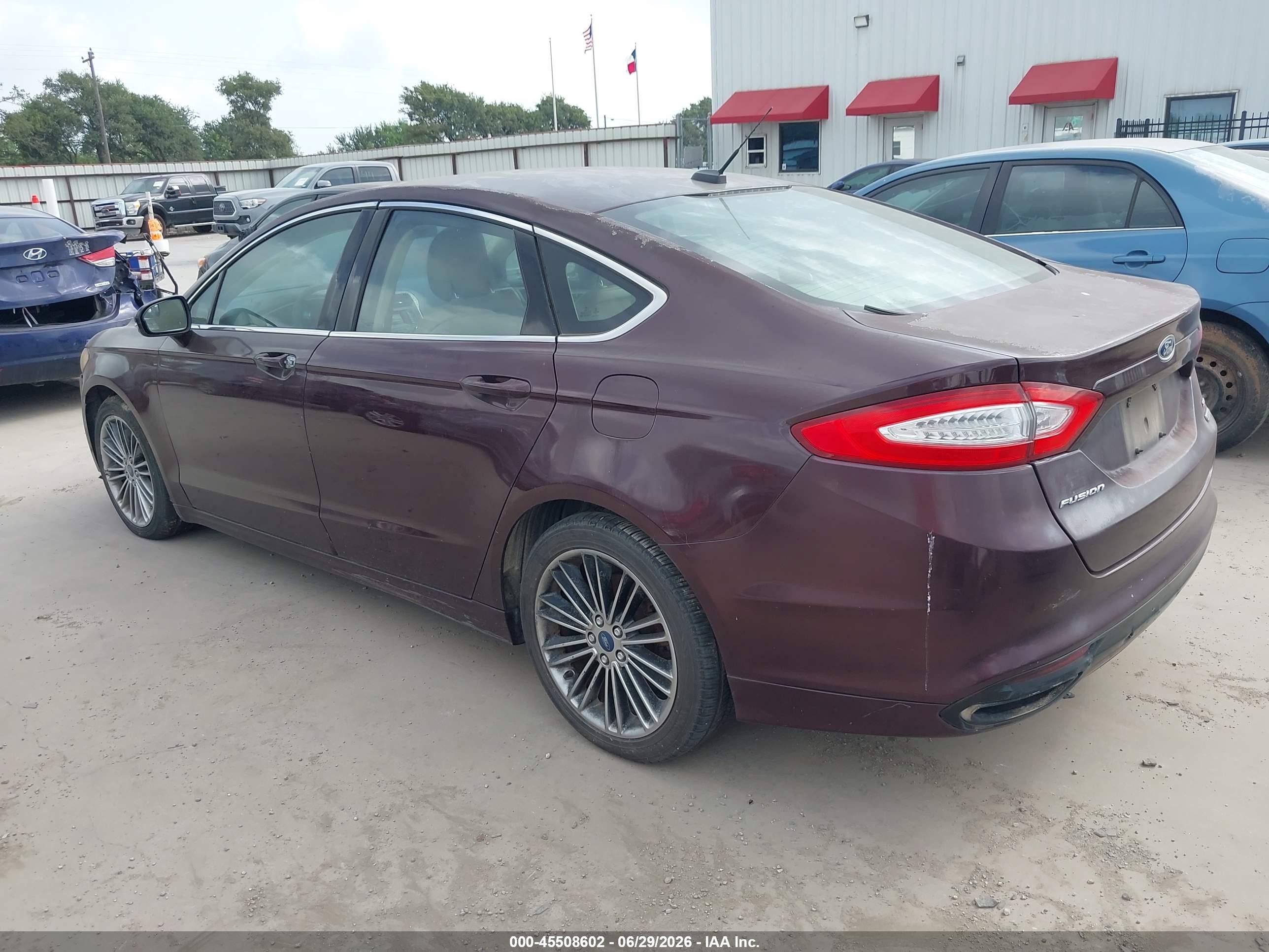 2013 Ford Fusion Se Burgundy vin: 3FA6P0H92DR158053