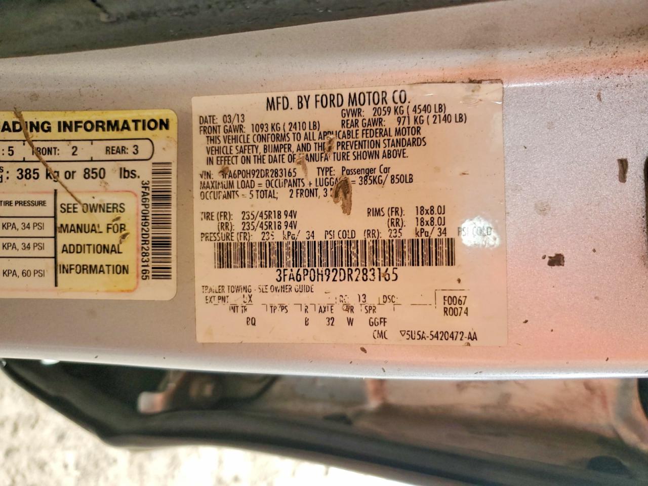 2013 Ford Fusion Se Silver vin: 3FA6P0H92DR283165