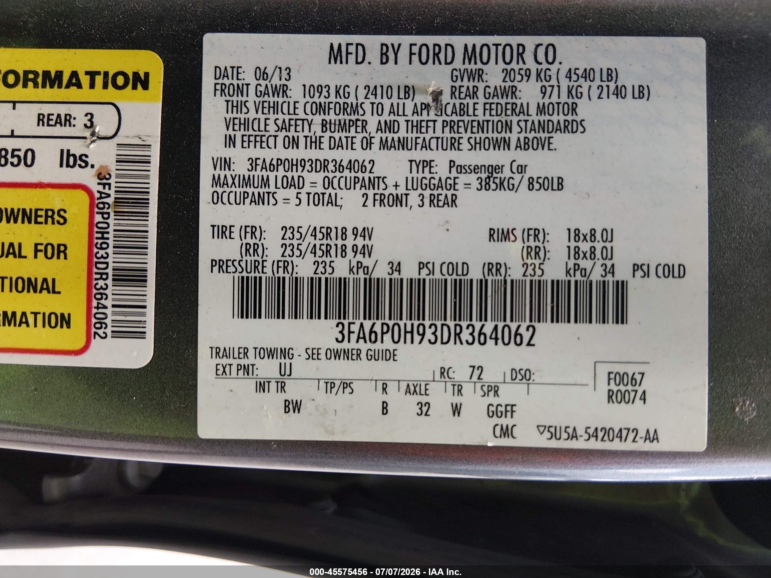 2013 Ford Fusion Se Gray vin: 3FA6P0H93DR364062
