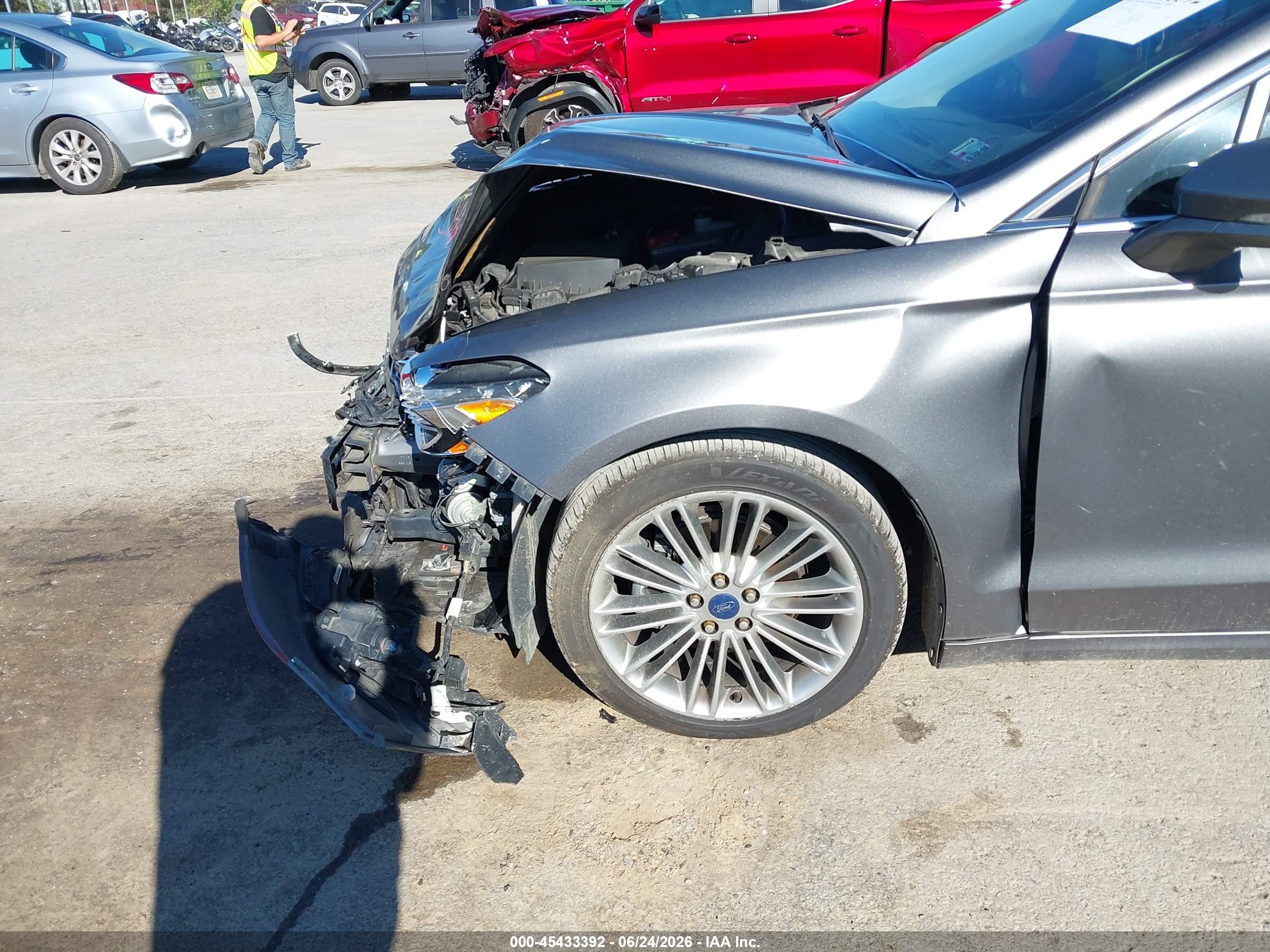 2014 Ford Fusion Se Gray vin: 3FA6P0H93ER257580
