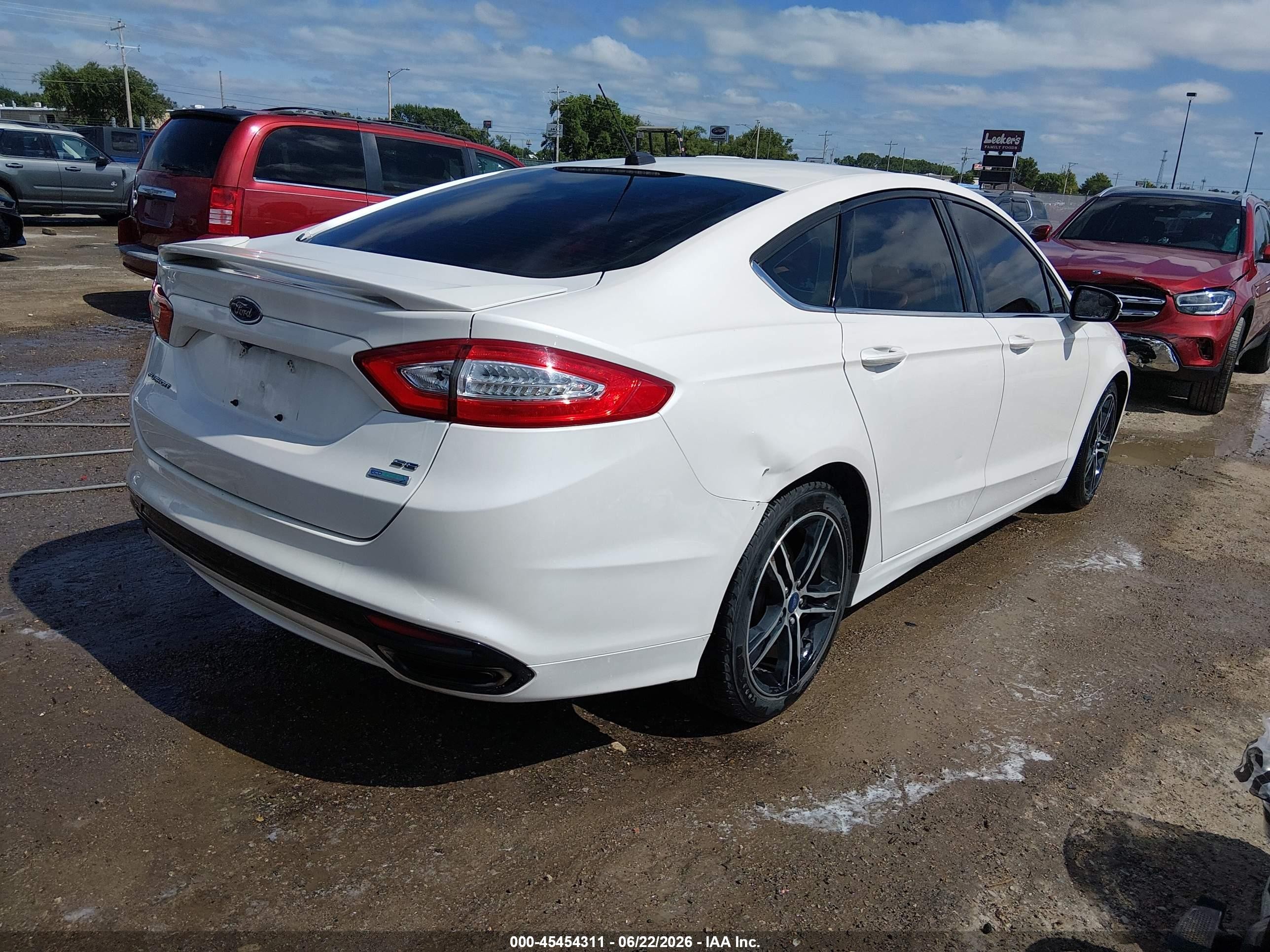2015 Ford Fusion Se White vin: 3FA6P0H93FR164415