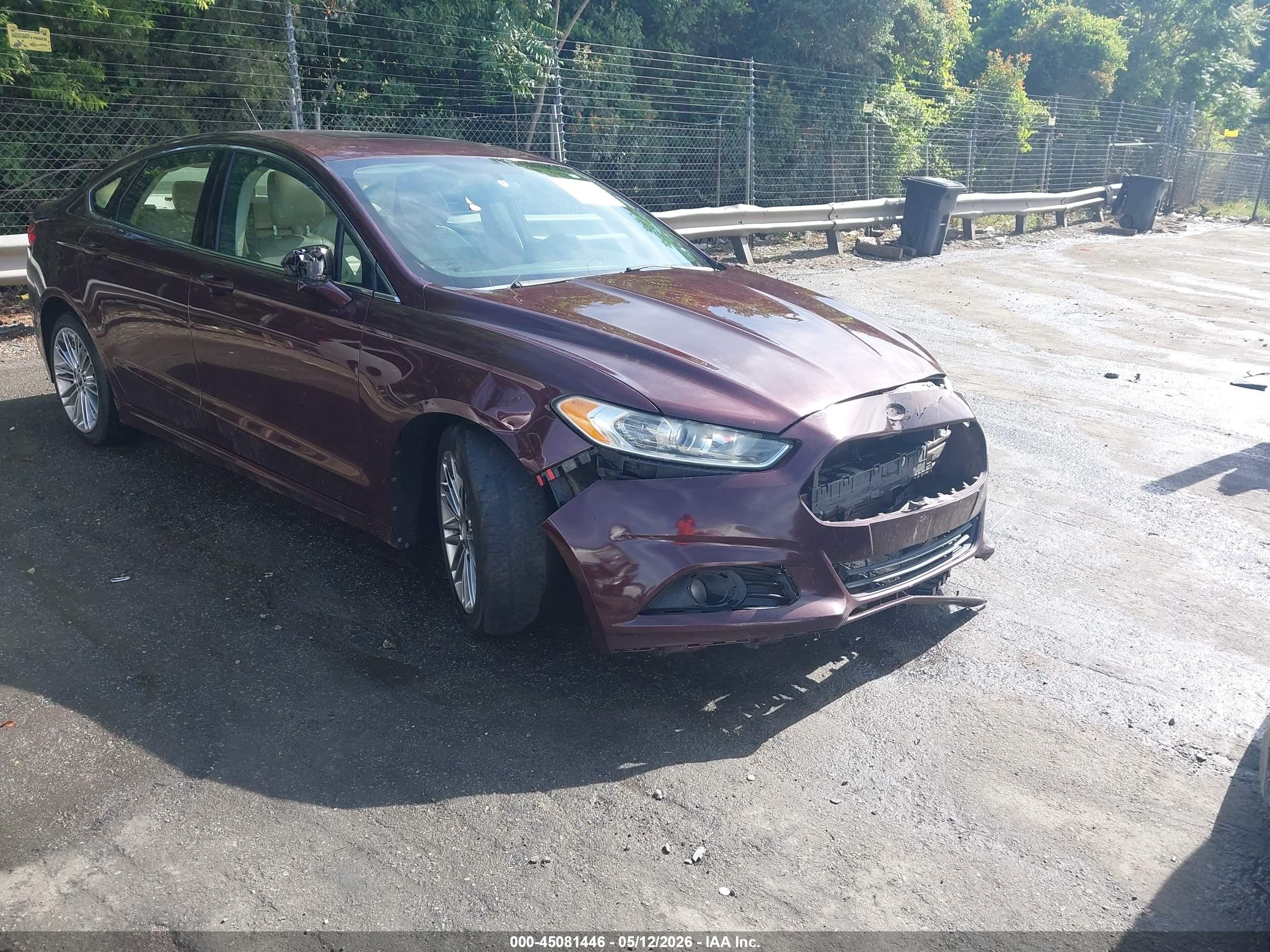 2013 Ford Fusion Se Burgundy vin: 3FA6P0H94DR211500