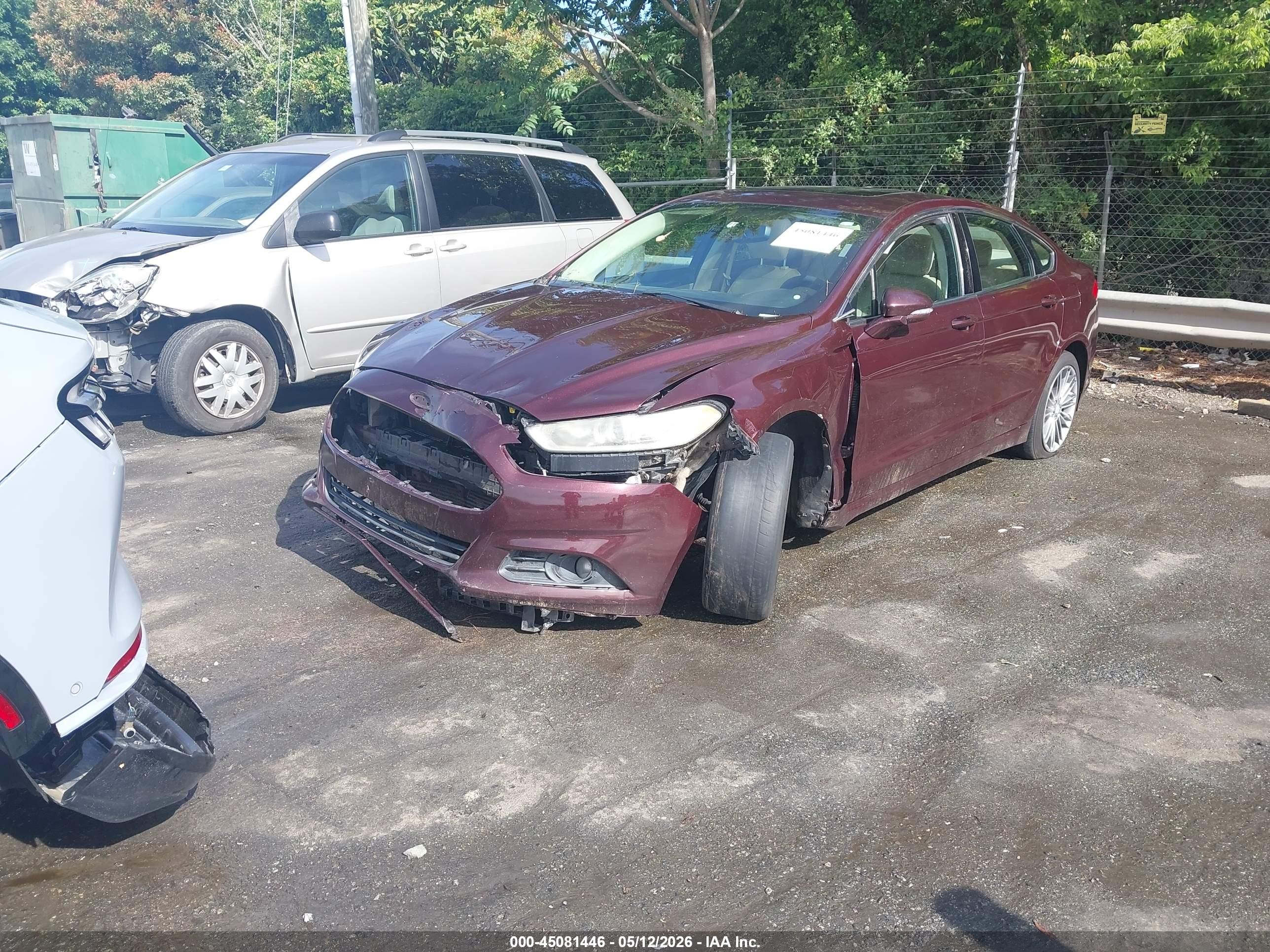 2013 Ford Fusion Se Burgundy vin: 3FA6P0H94DR211500
