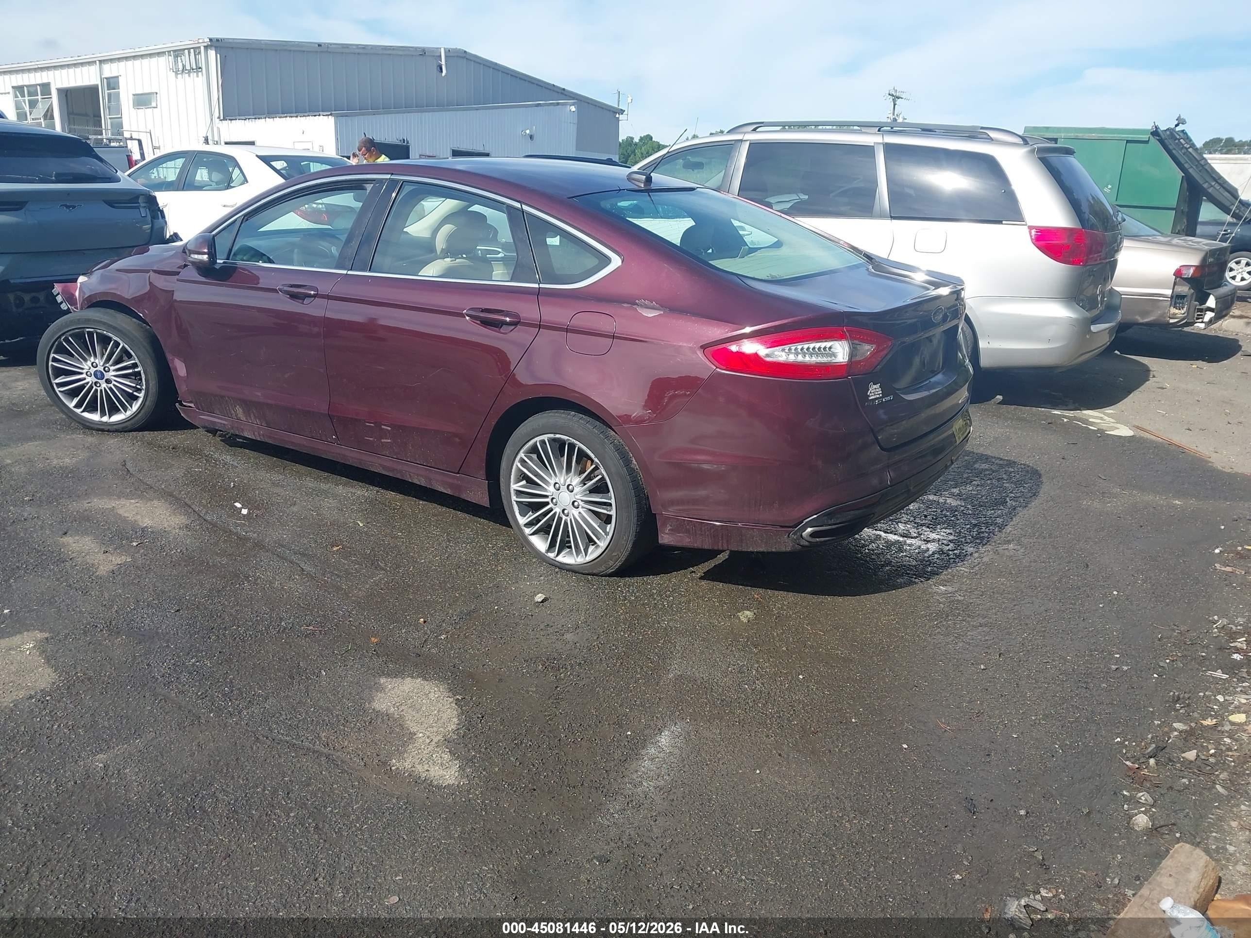 2013 Ford Fusion Se Burgundy vin: 3FA6P0H94DR211500