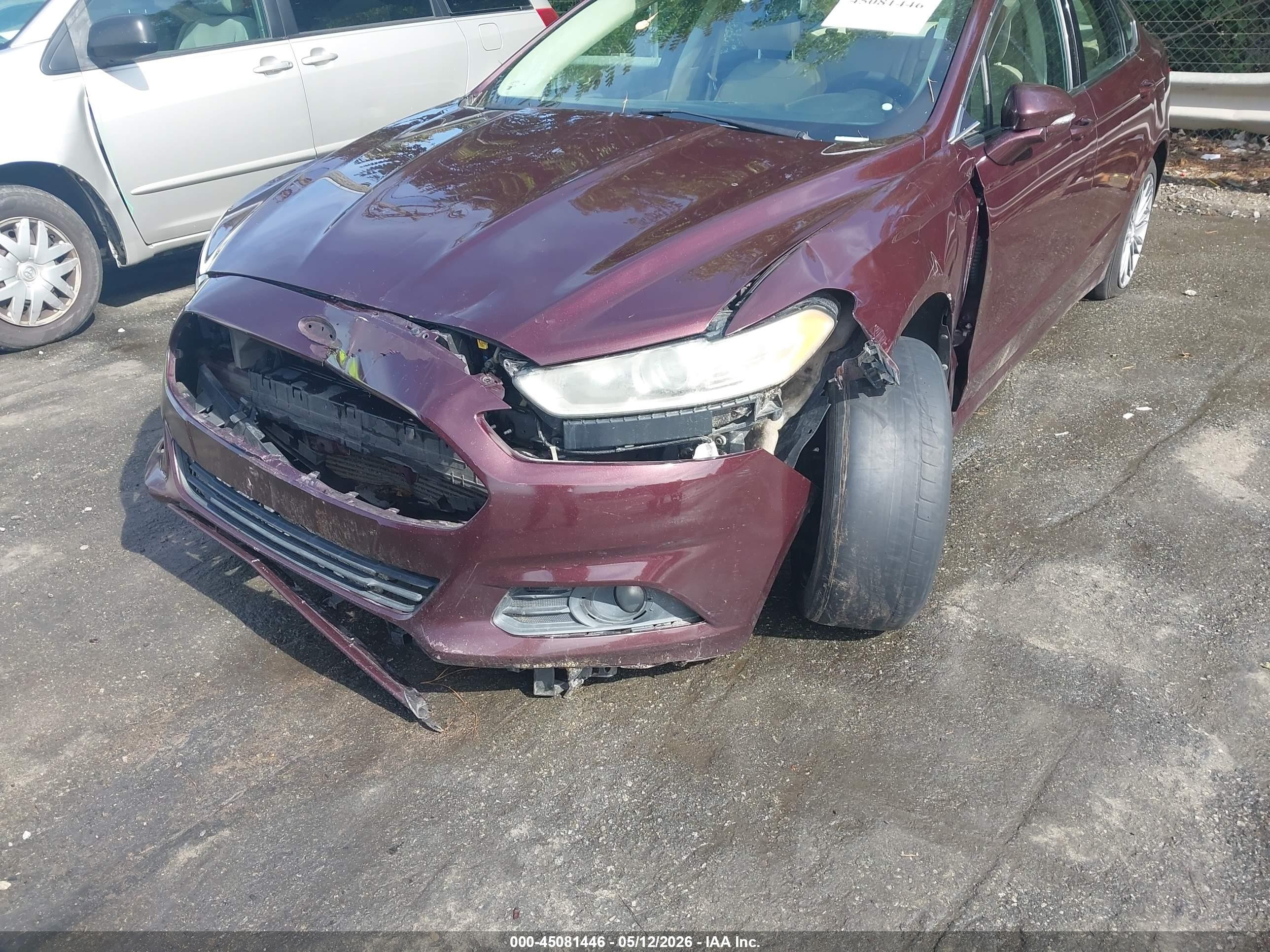 2013 Ford Fusion Se Burgundy vin: 3FA6P0H94DR211500