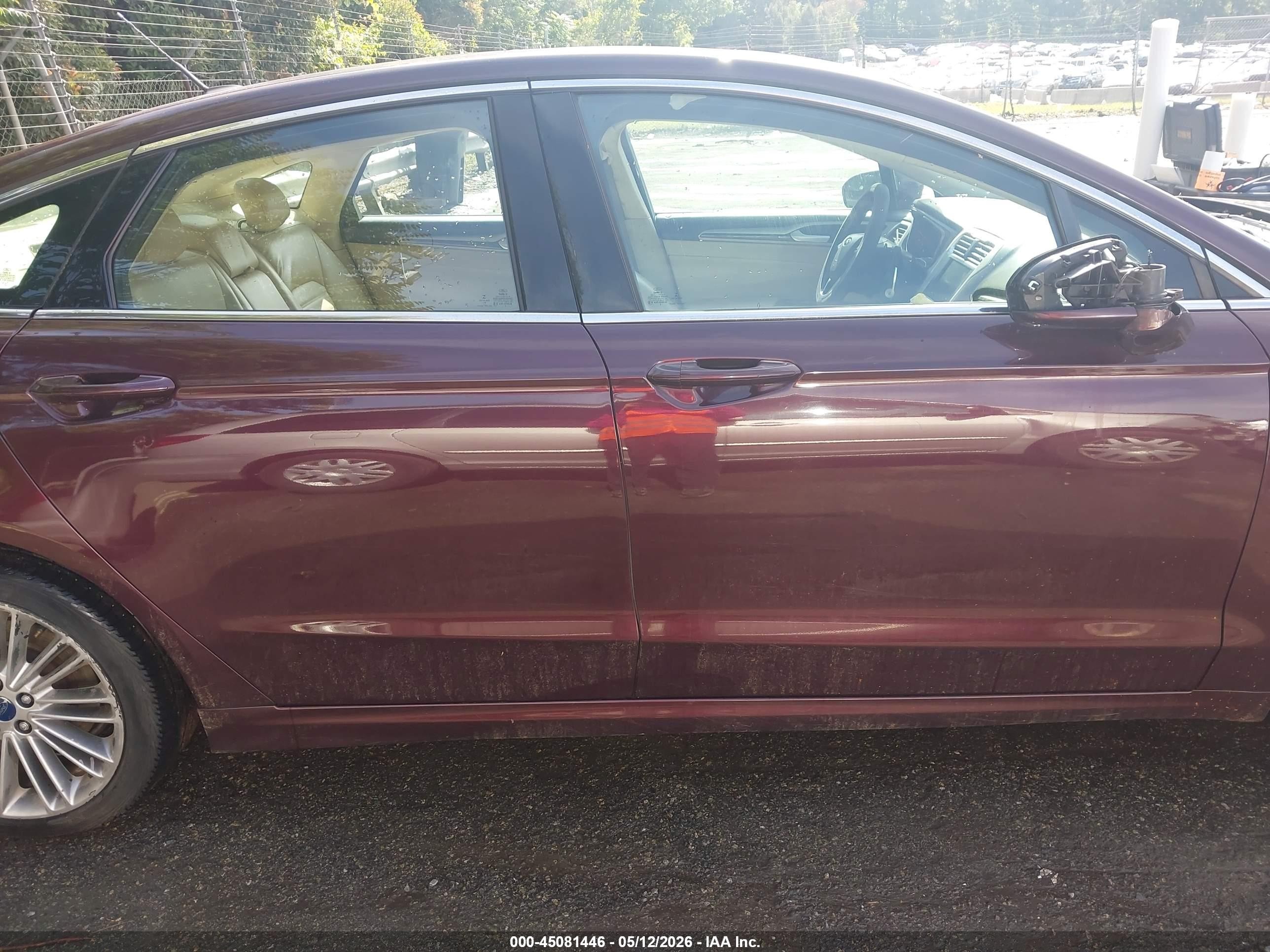 2013 Ford Fusion Se Burgundy vin: 3FA6P0H94DR211500