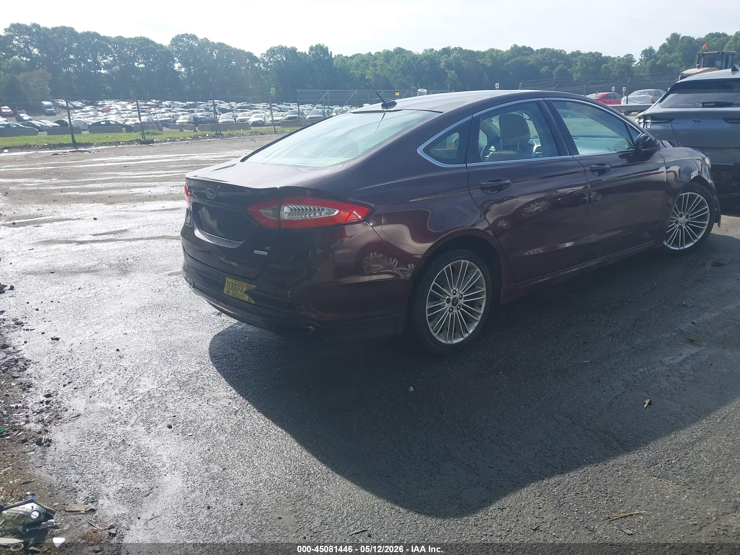 2013 Ford Fusion Se Burgundy vin: 3FA6P0H94DR211500