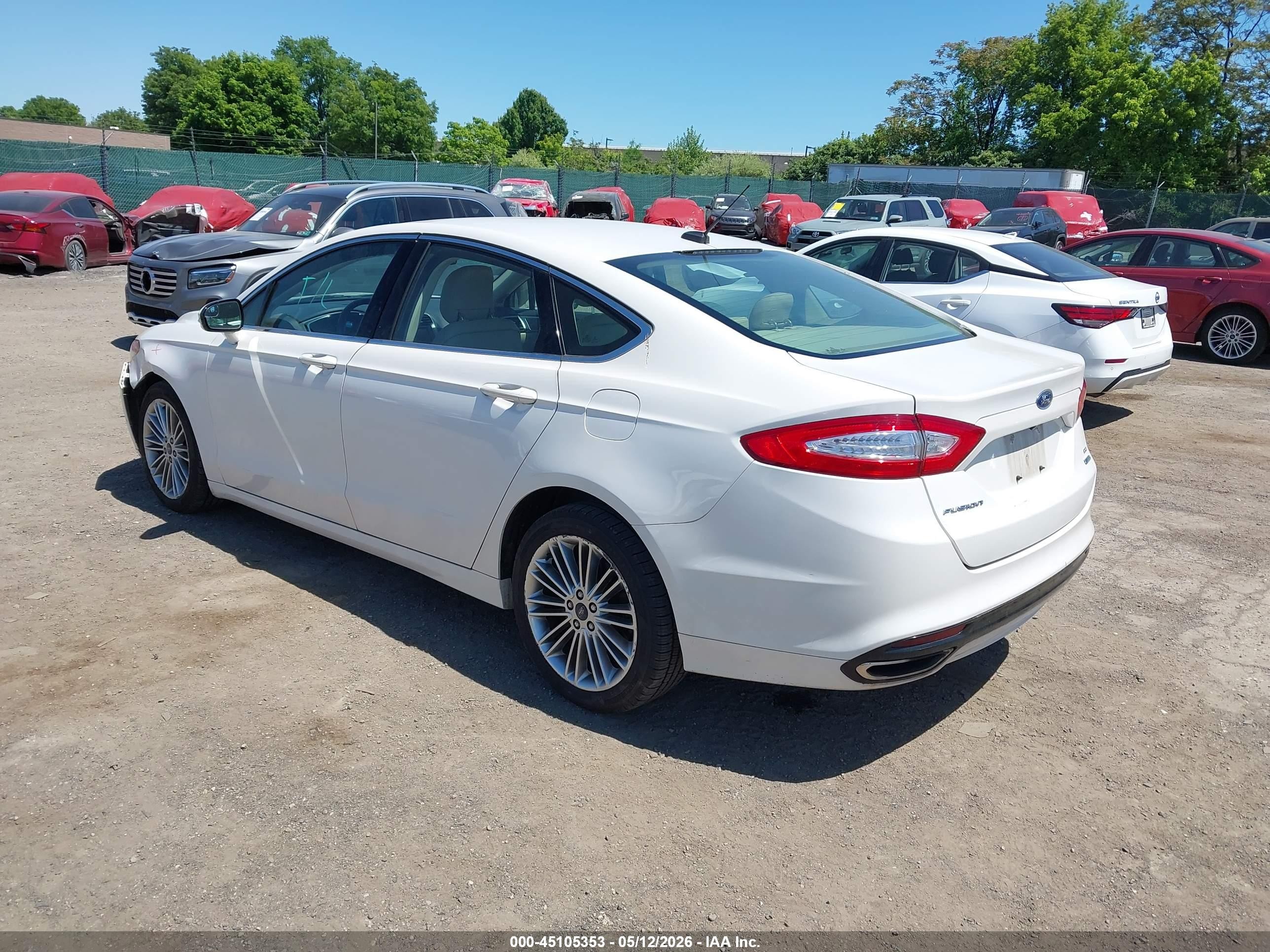 2013 Ford Fusion Se White vin: 3FA6P0H94DR288528